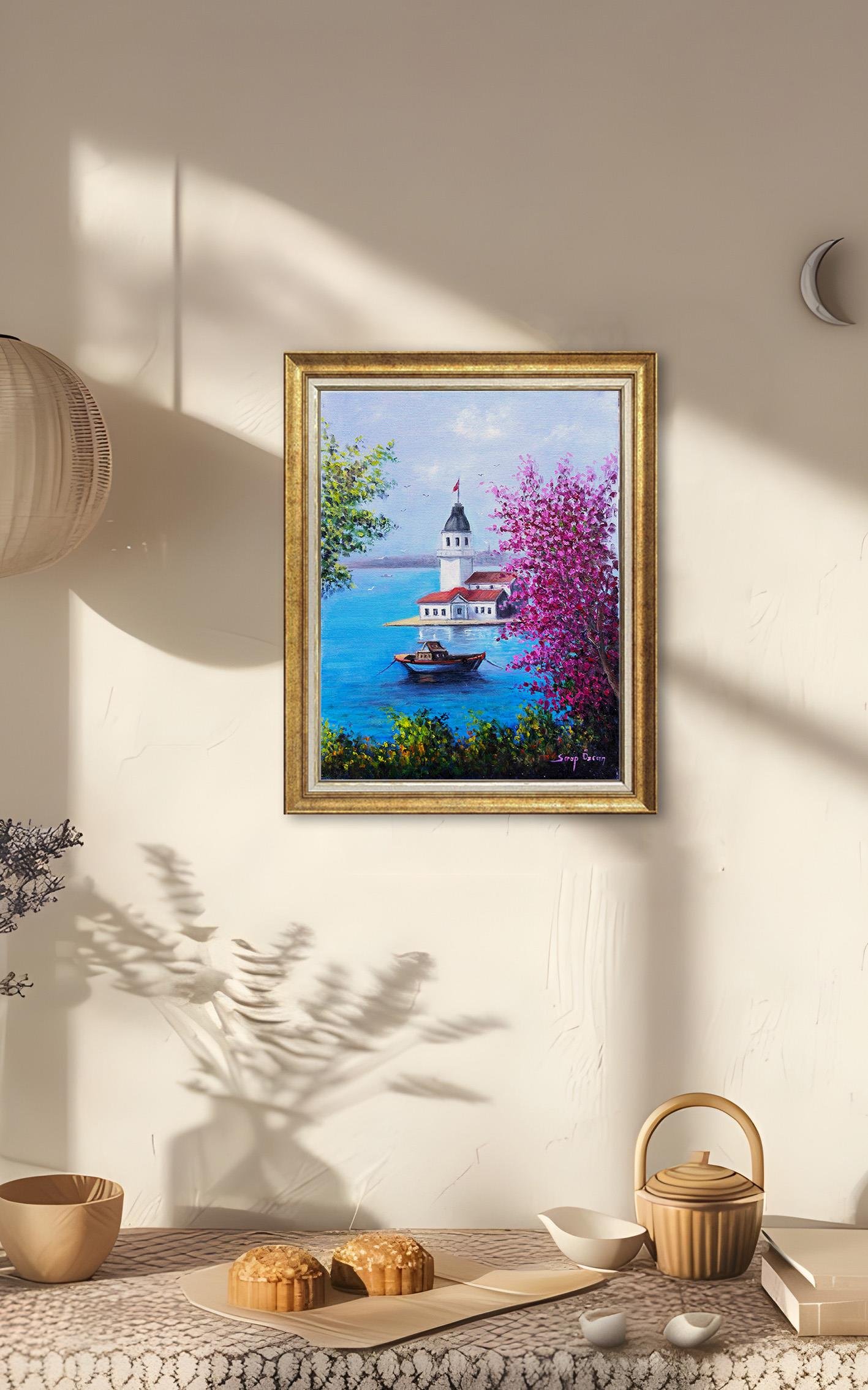 Kız Kulesinde Bahar | Yağlı Boya Tablo