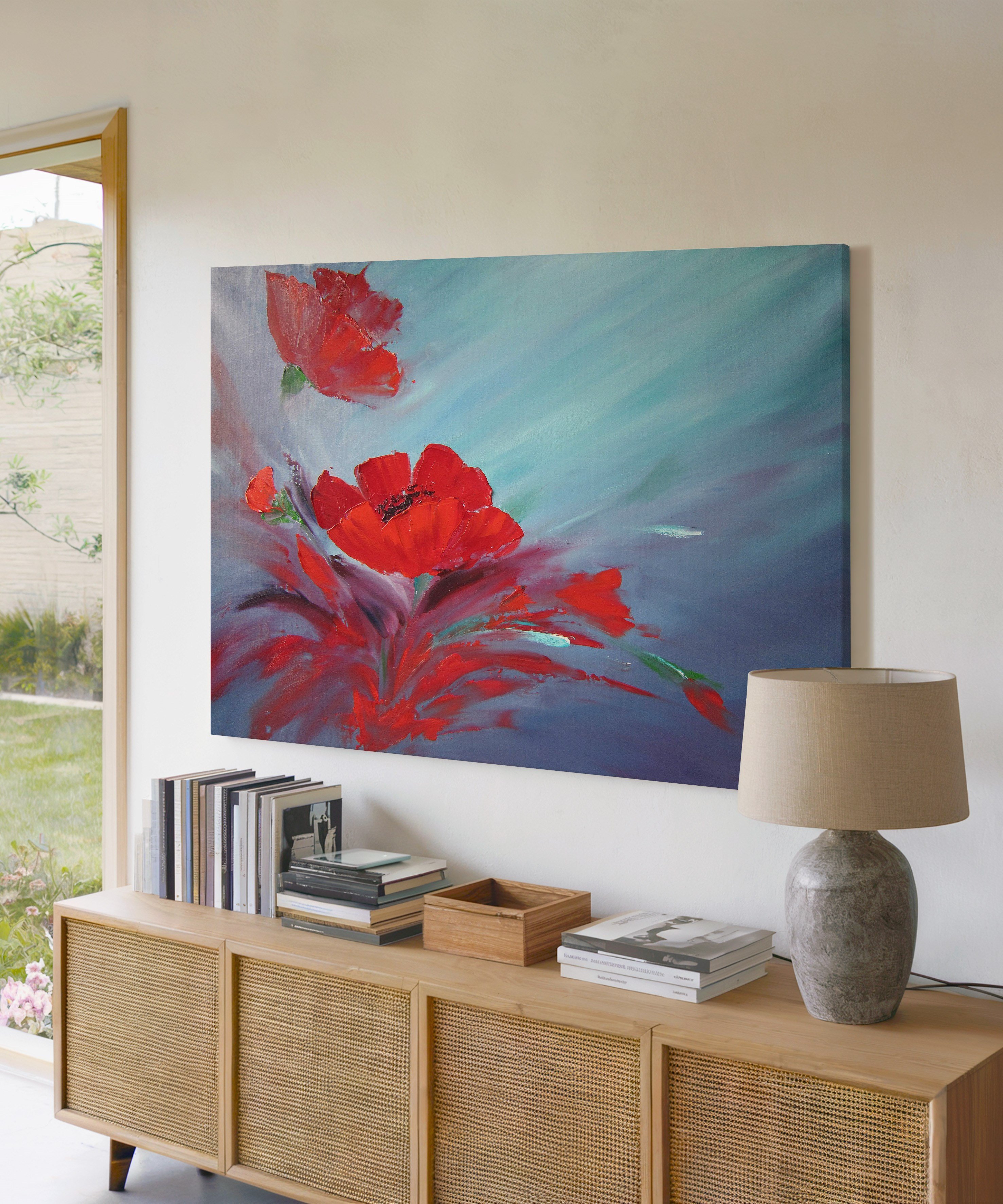 Kızıl Esinti | Yağlı Boya Dokulu Canvas Baskı