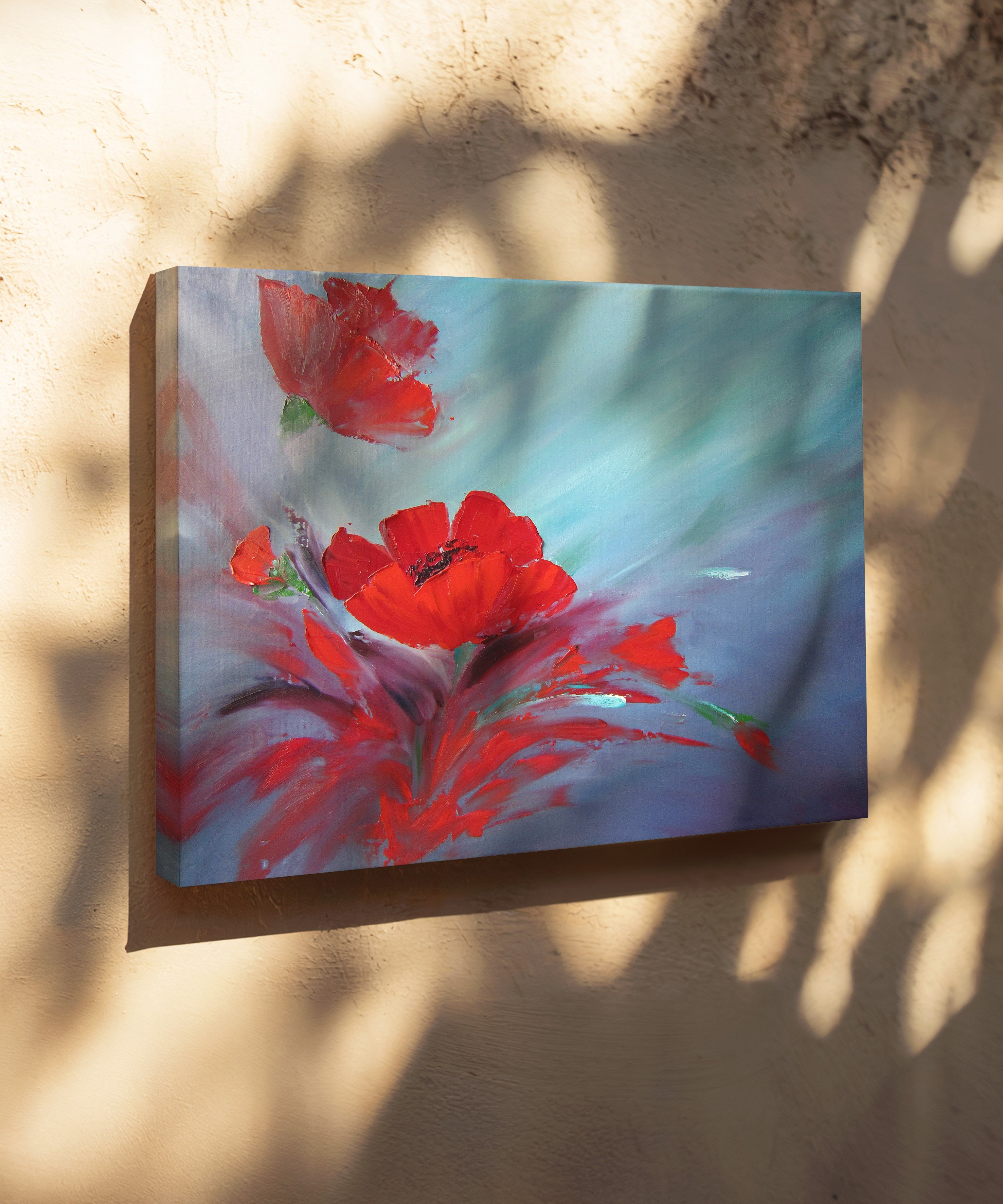 Kızıl Esinti | Yağlı Boya Dokulu Canvas Baskı