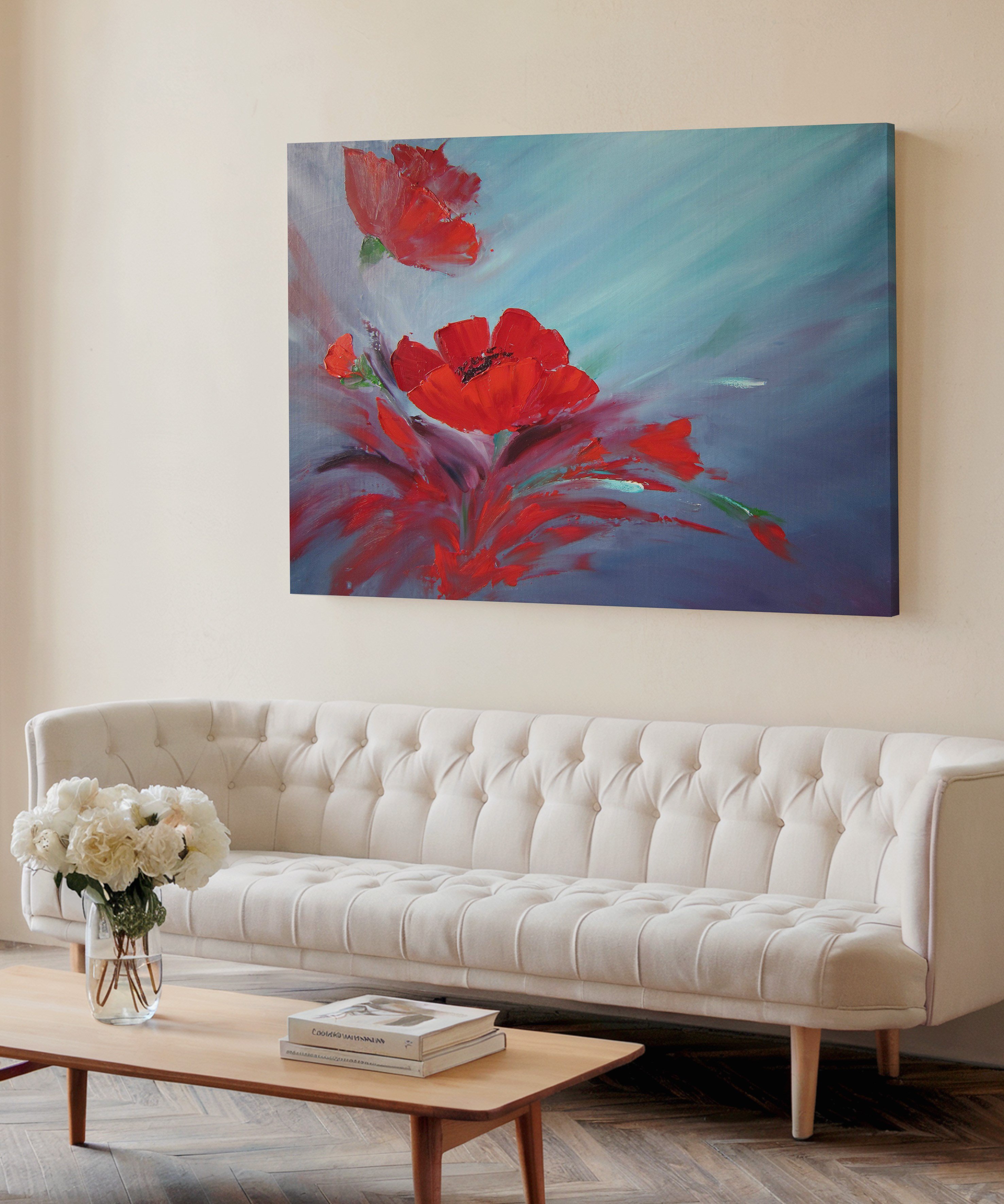 Kızıl Esinti | Yağlı Boya Dokulu Canvas Baskı