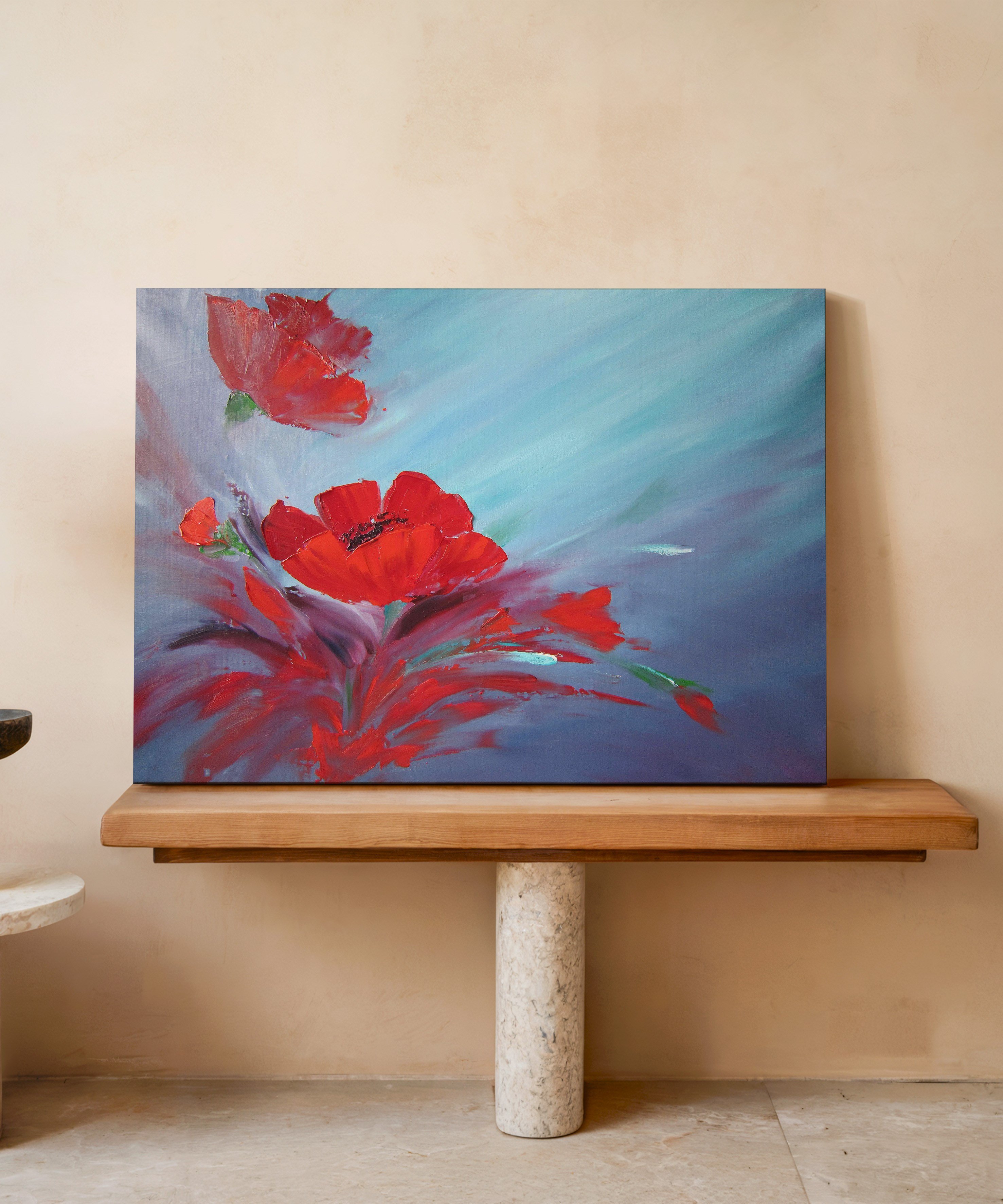 Kızıl Esinti | Yağlı Boya Dokulu Canvas Baskı
