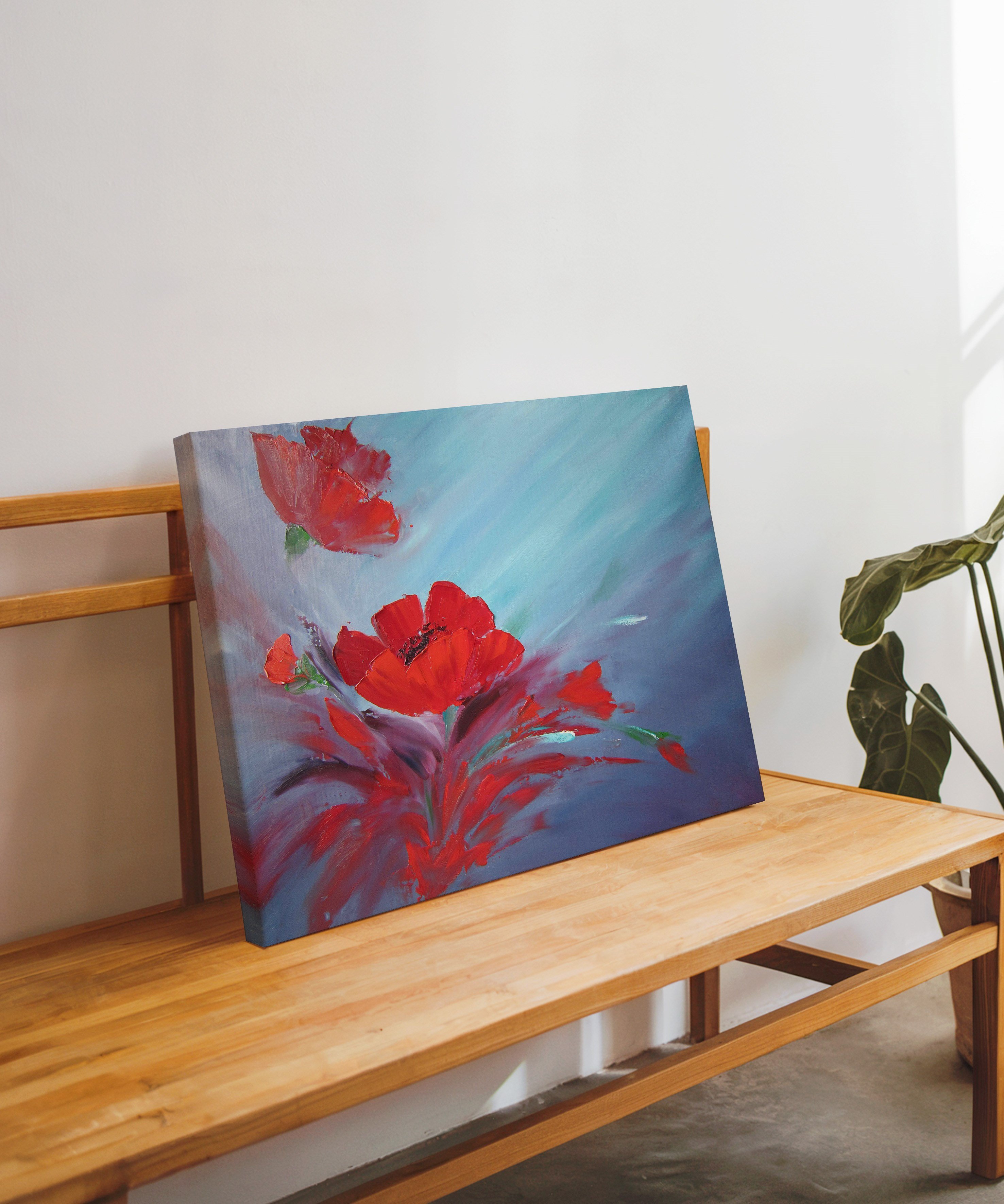 Kızıl Esinti | Yağlı Boya Dokulu Canvas Baskı