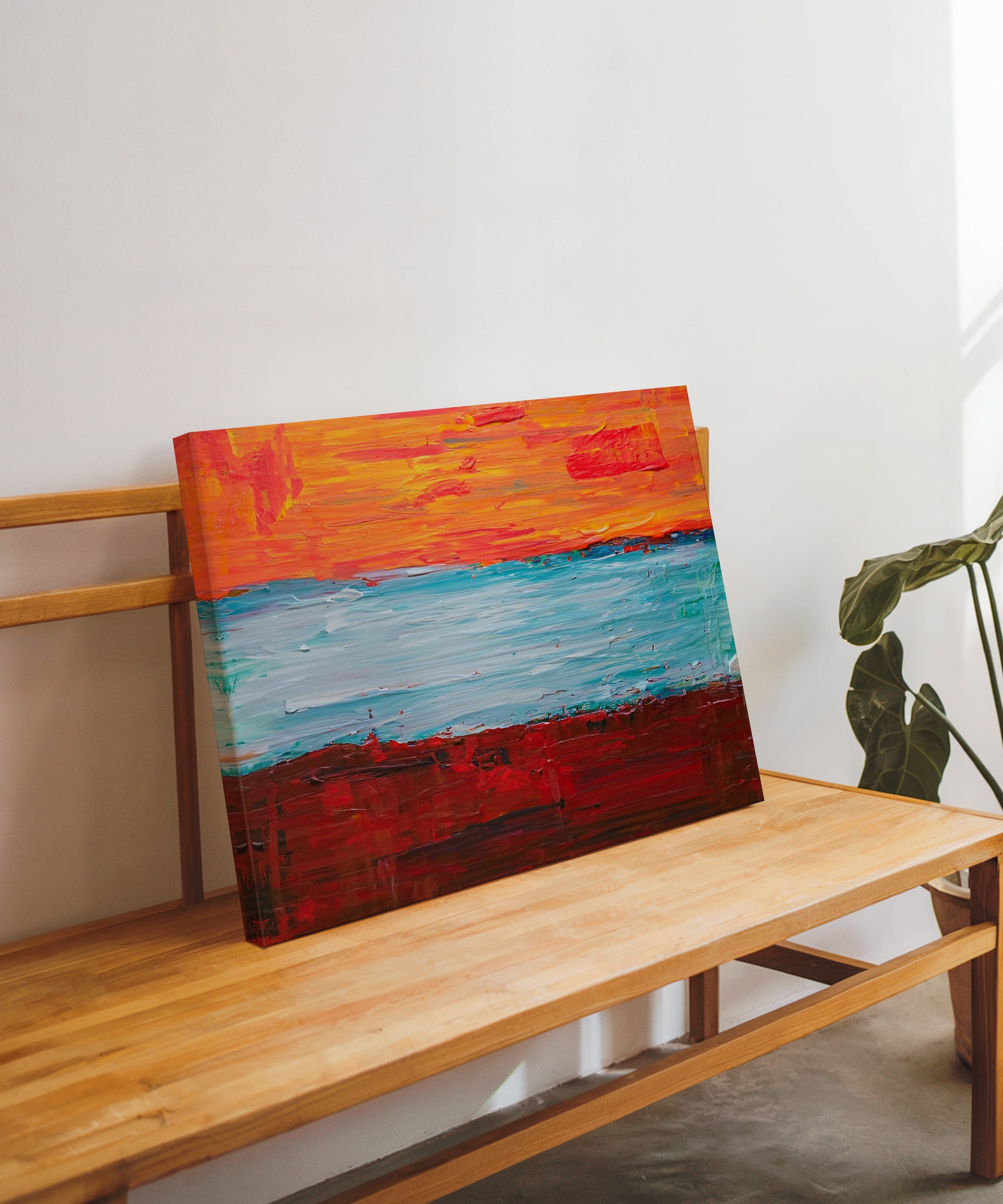 Kızıl Gelgit | Yağlı Boya Dokulu Canvas Baskı