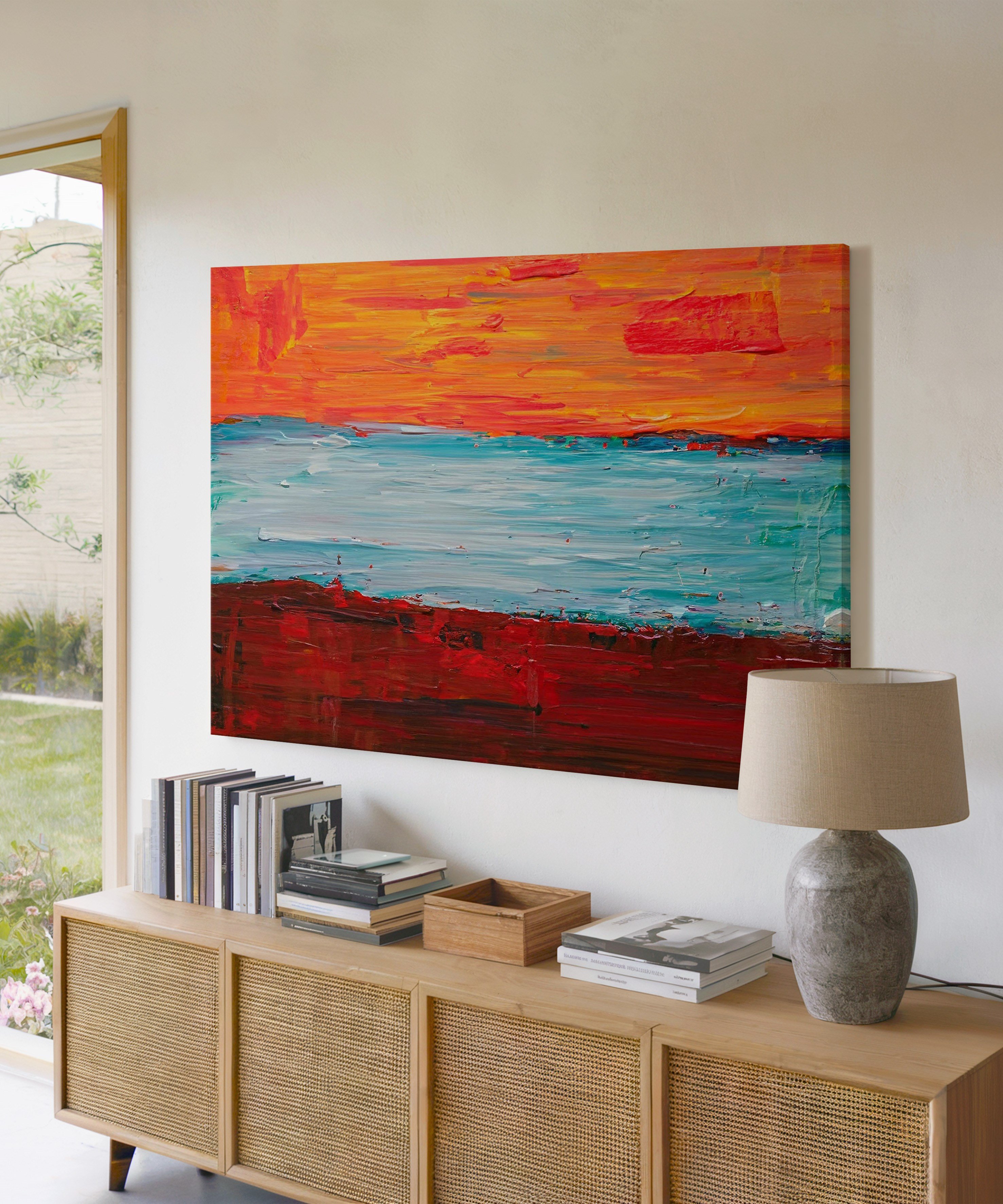 Kızıl Gelgit | Yağlı Boya Dokulu Canvas Baskı
