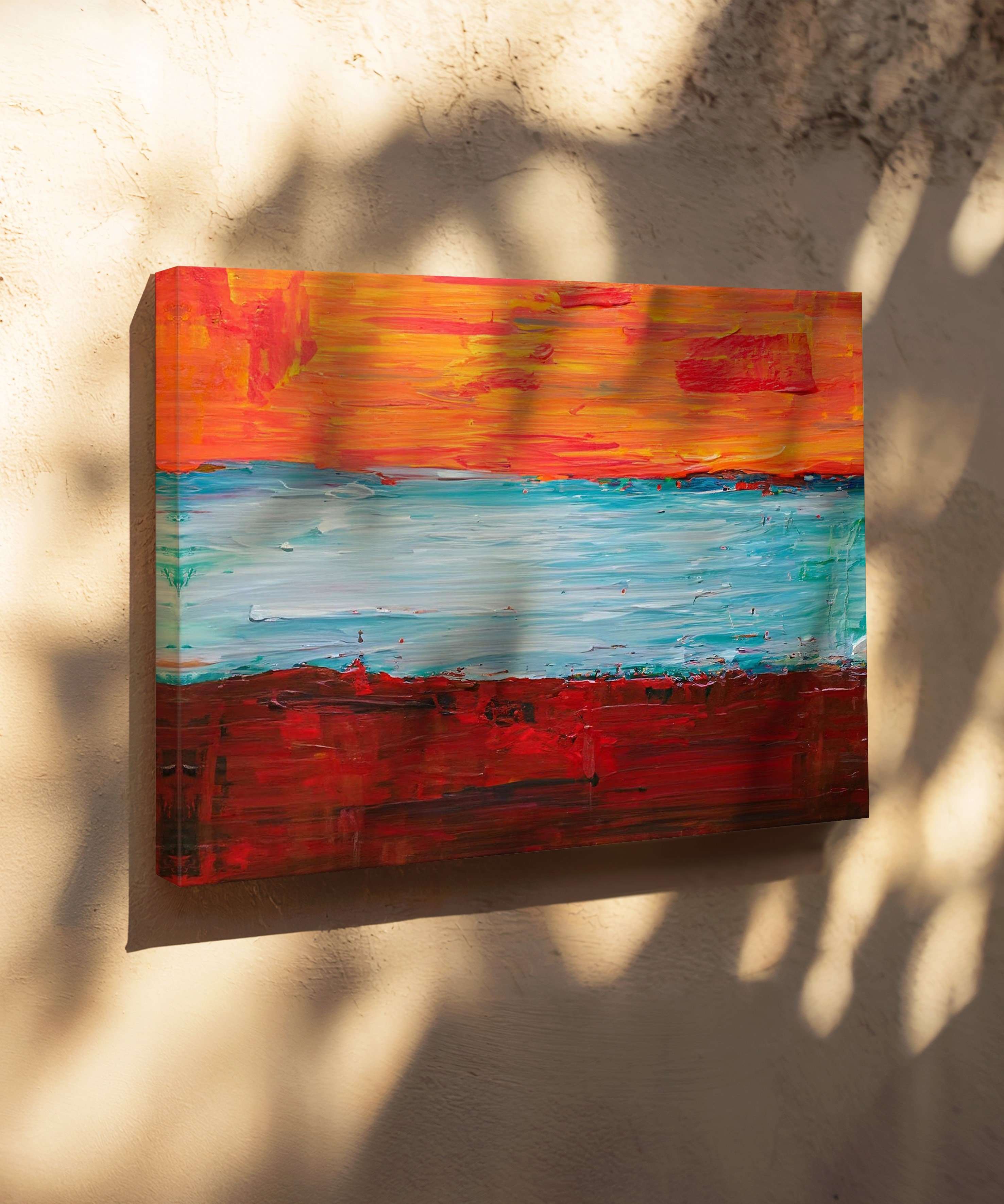 Kızıl Gelgit | Yağlı Boya Dokulu Canvas Baskı