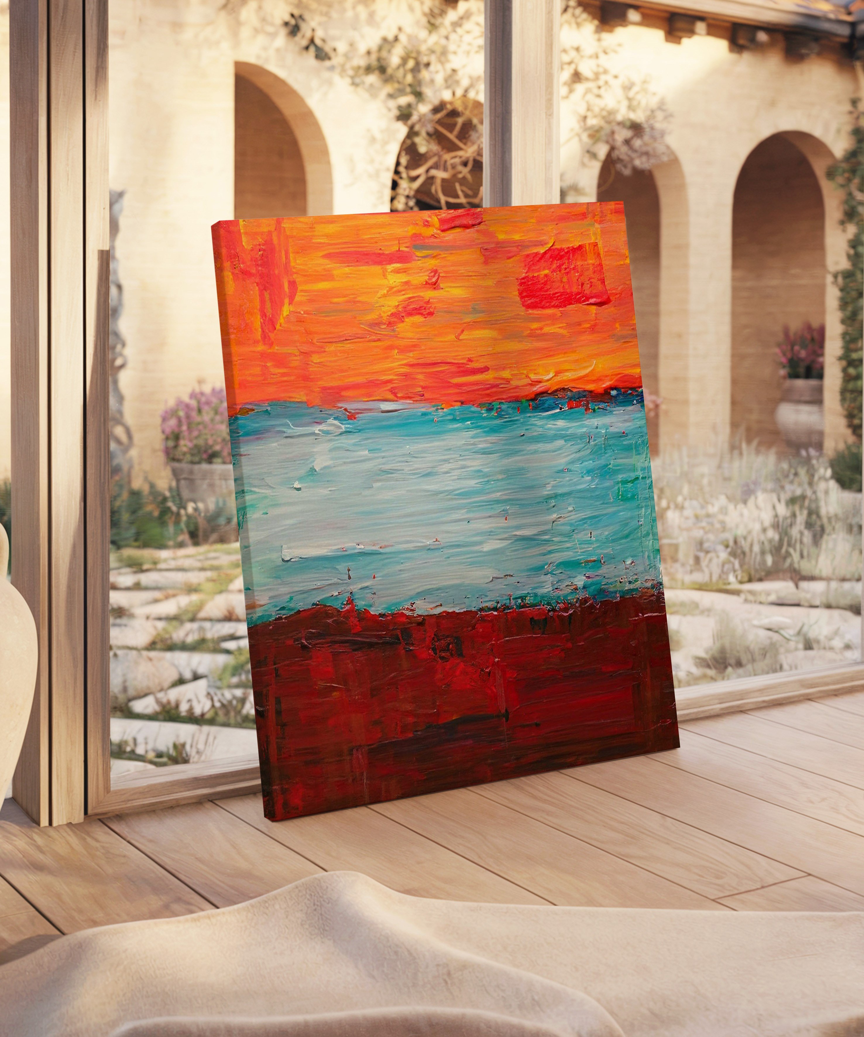 Kızıl Gelgit | Yağlı Boya Dokulu Canvas Baskı