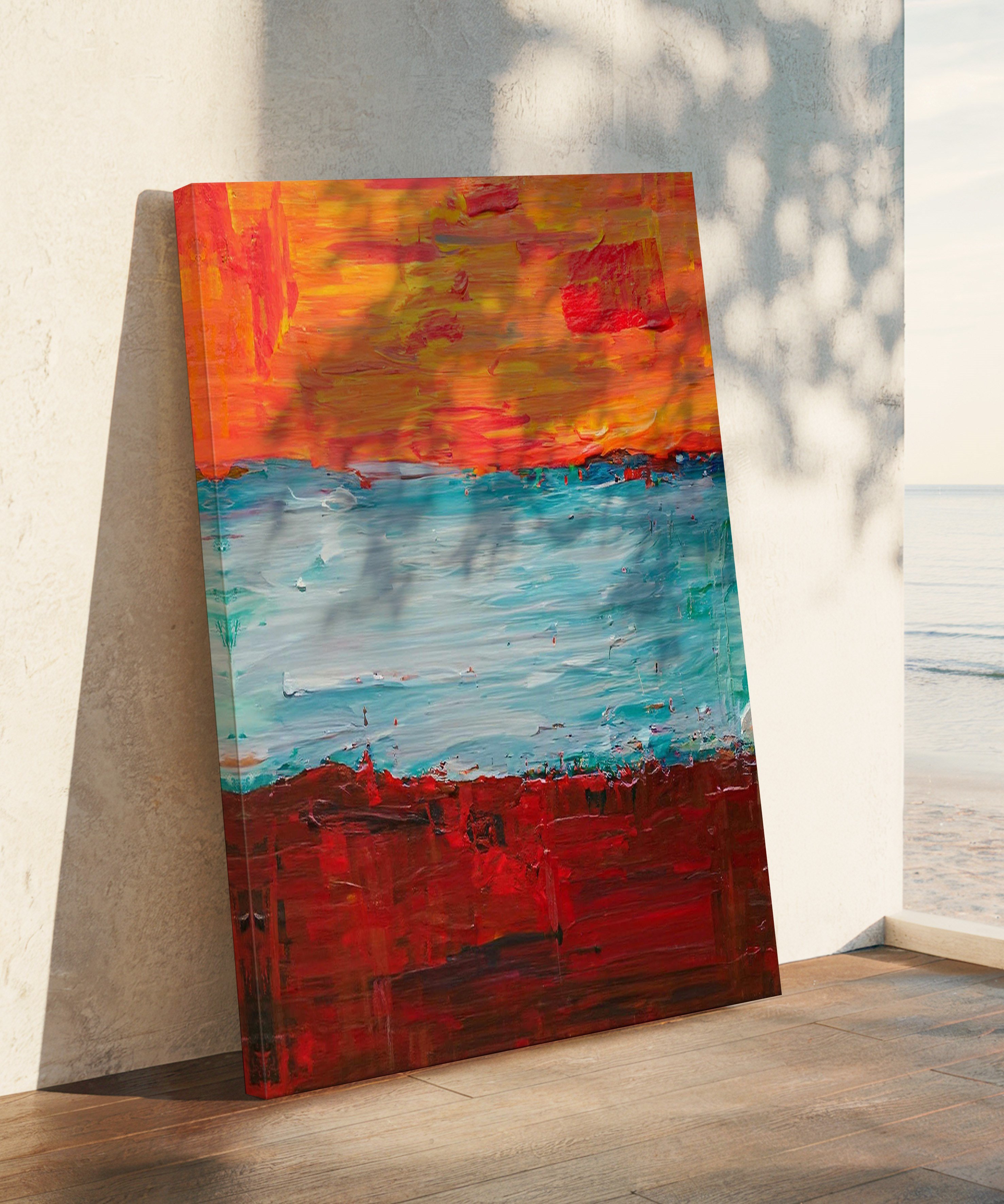 Kızıl Gelgit | Yağlı Boya Dokulu Canvas Baskı