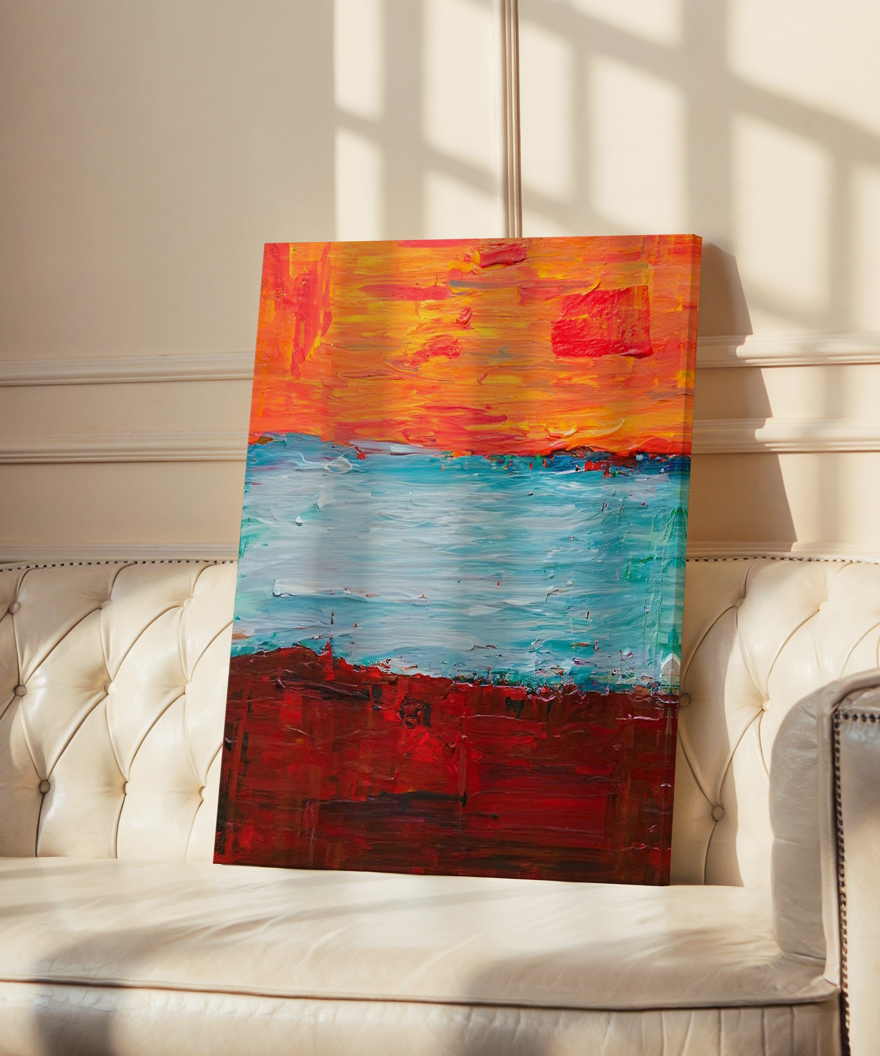 Kızıl Gelgit | Yağlı Boya Dokulu Canvas Baskı
