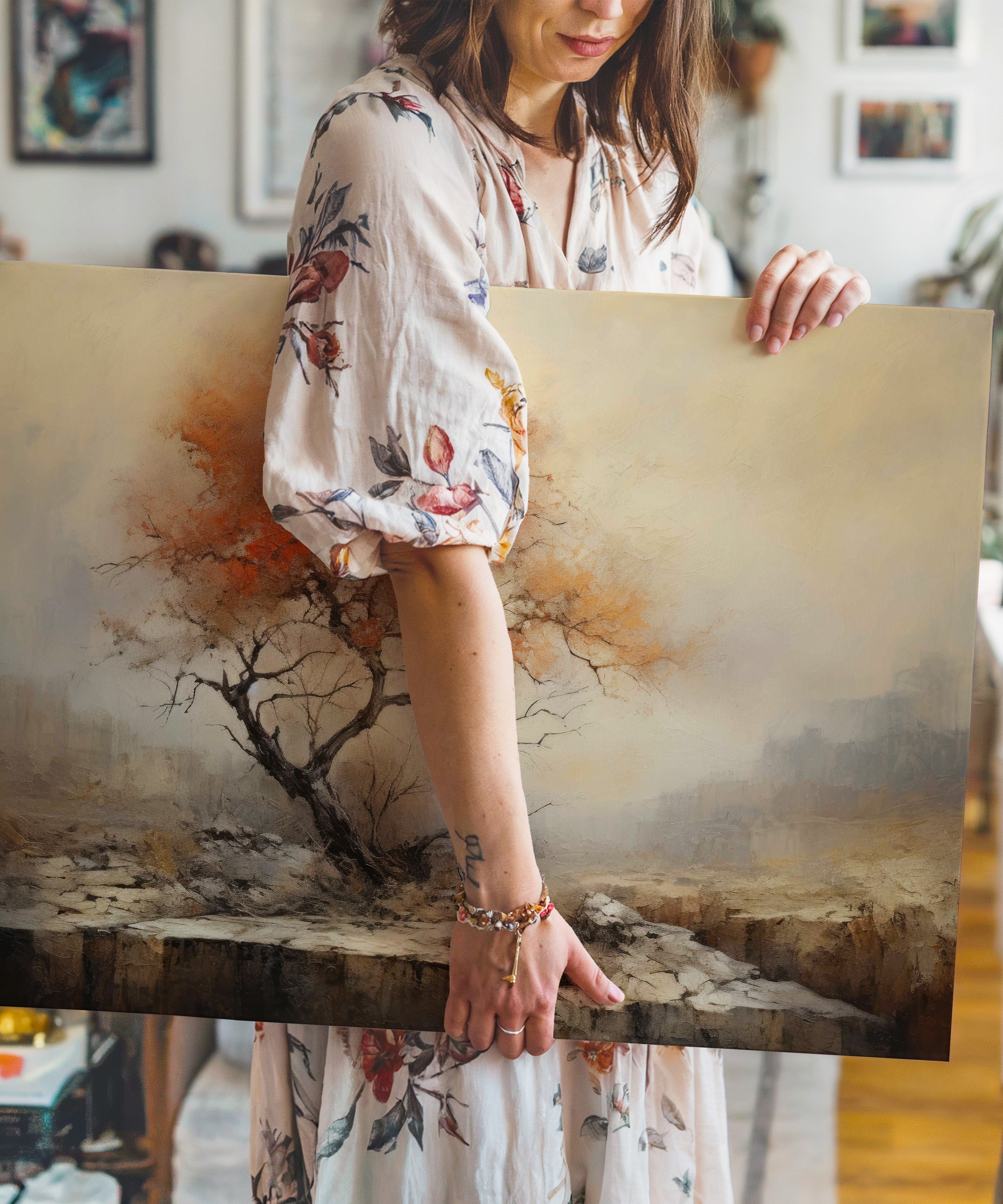 Köklerin Sessizliği | Yağlı Boya Dokulu Canvas Baskı