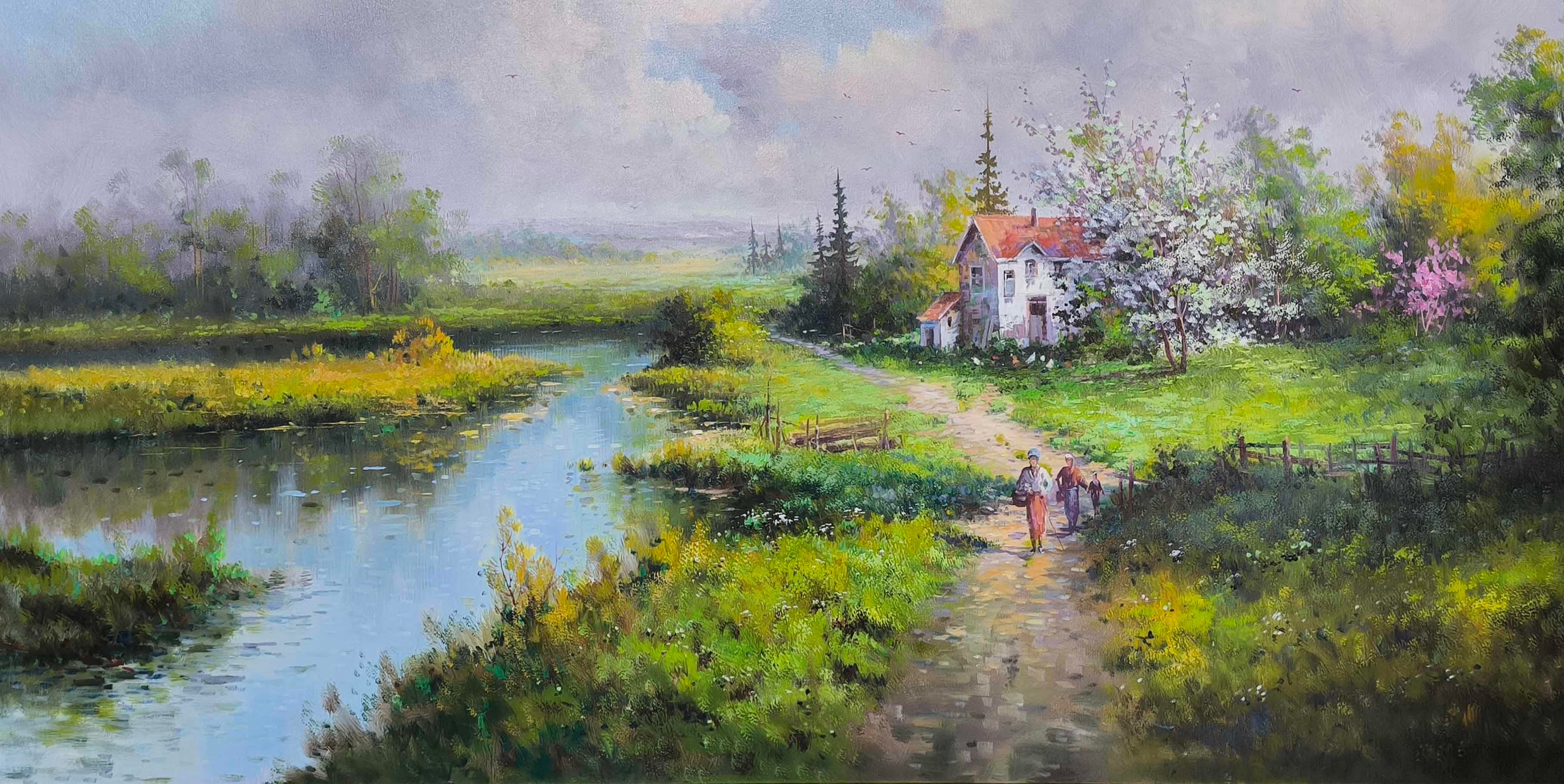 Köy Manzarasıkozaart galeri | El yapımı orjinal yağlı boya tablo satış sitesi