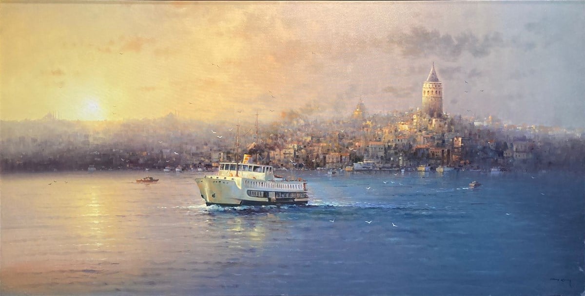 Manzara yağlı boya tablolarSoyut Şehir | Yağlı Boya Tablo | kozaart galeri