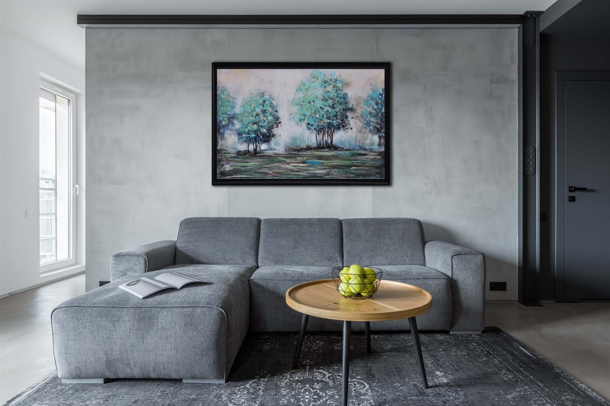 Mavi Ağaçlar 2 | Yağlı Boya TabloDoğa