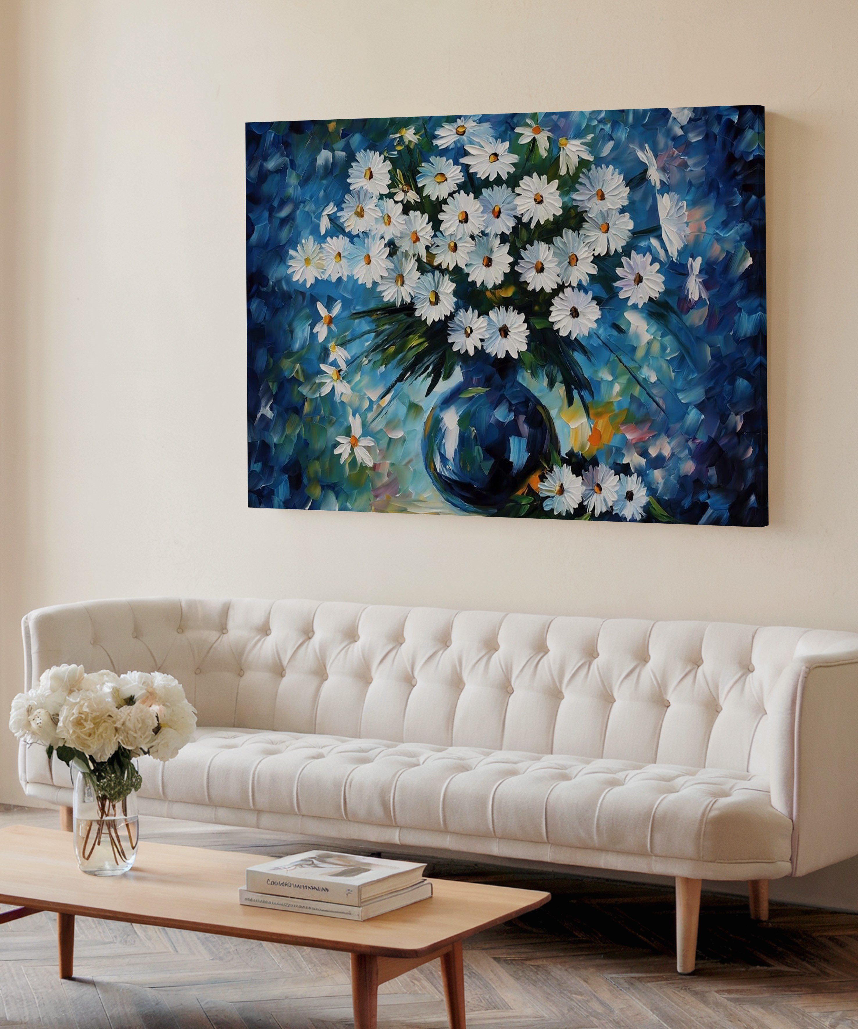 Mavi Bahar | Yağlı Boya Dokulu Canvas Baskı