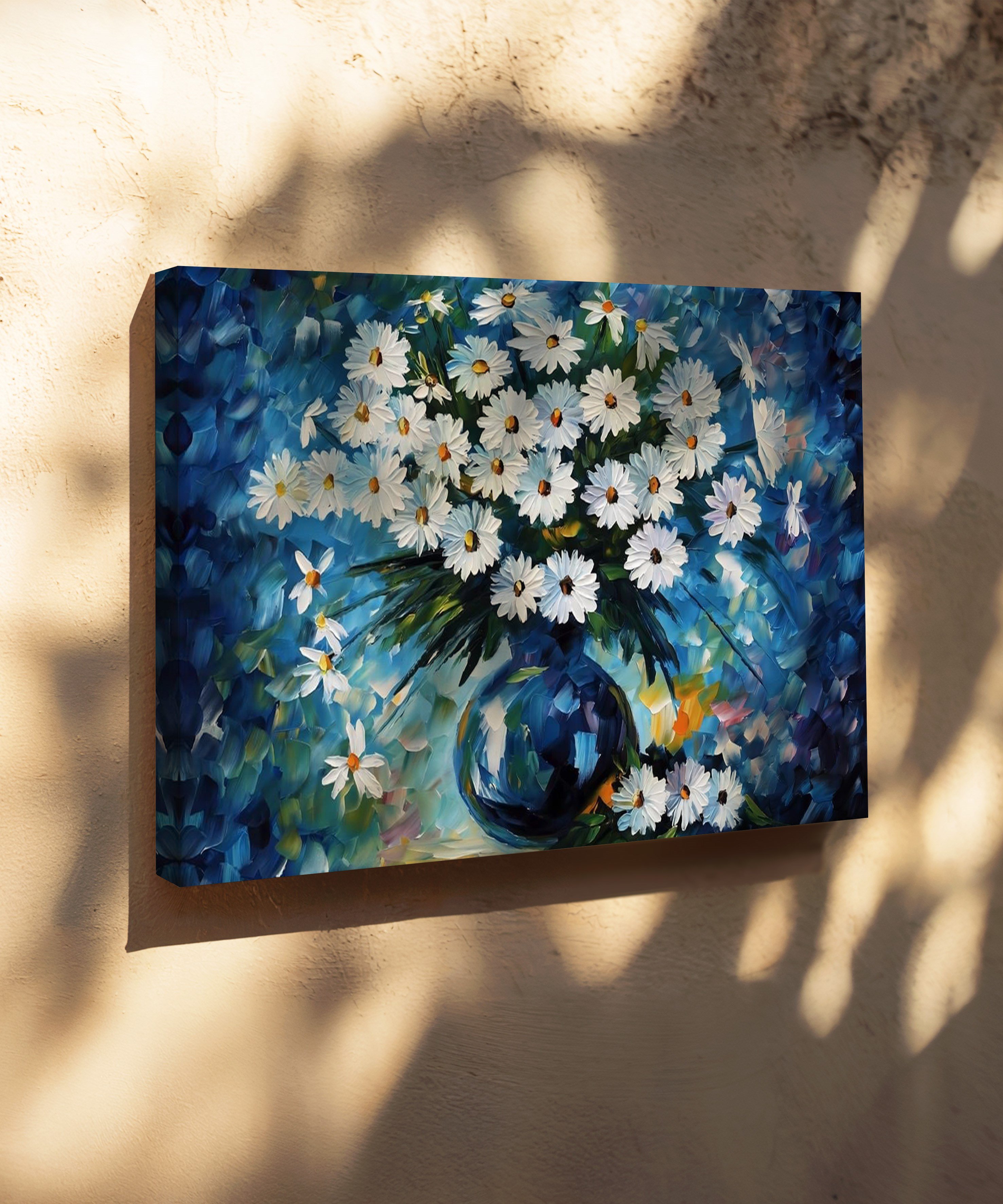 Mavi Bahar | Yağlı Boya Dokulu Canvas Baskı