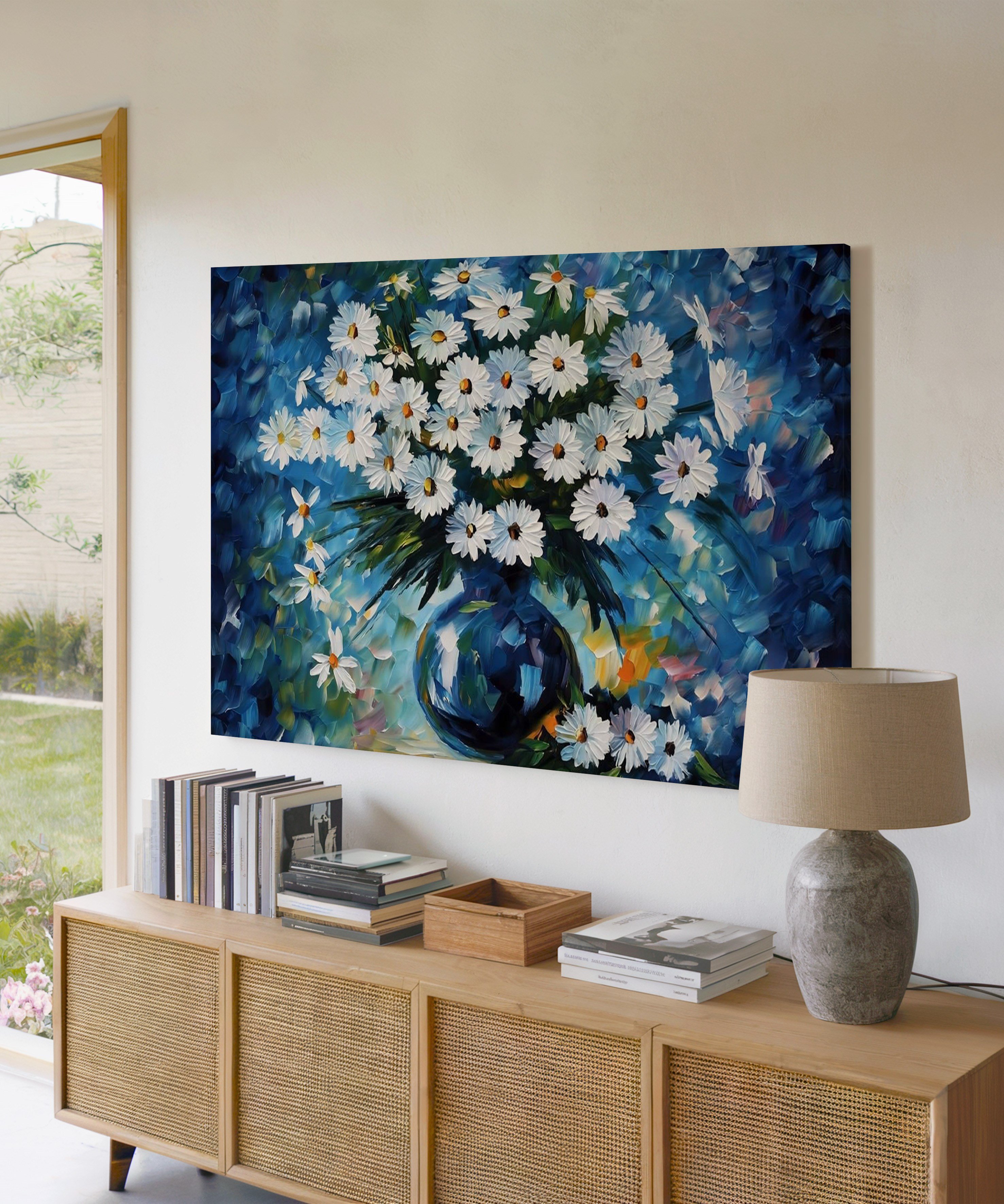 Mavi Bahar | Yağlı Boya Dokulu Canvas Baskı