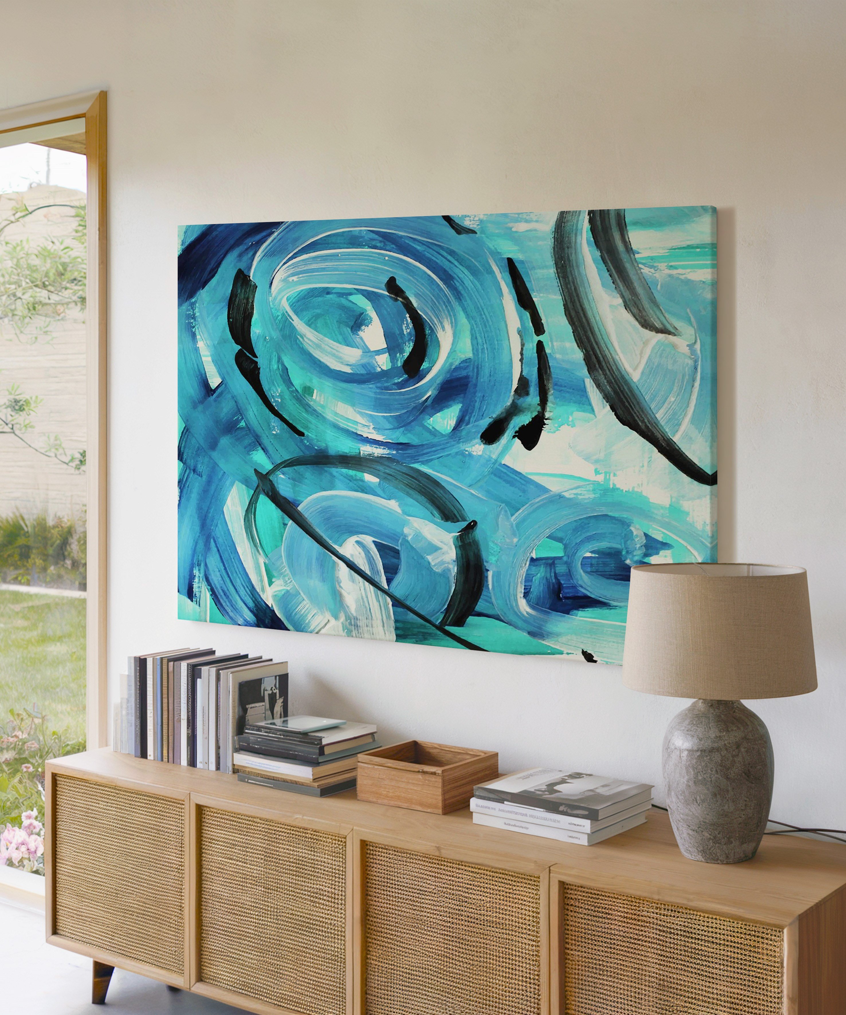 Mavi Damla | Yağlı Boya Dokulu Canvas Baskı