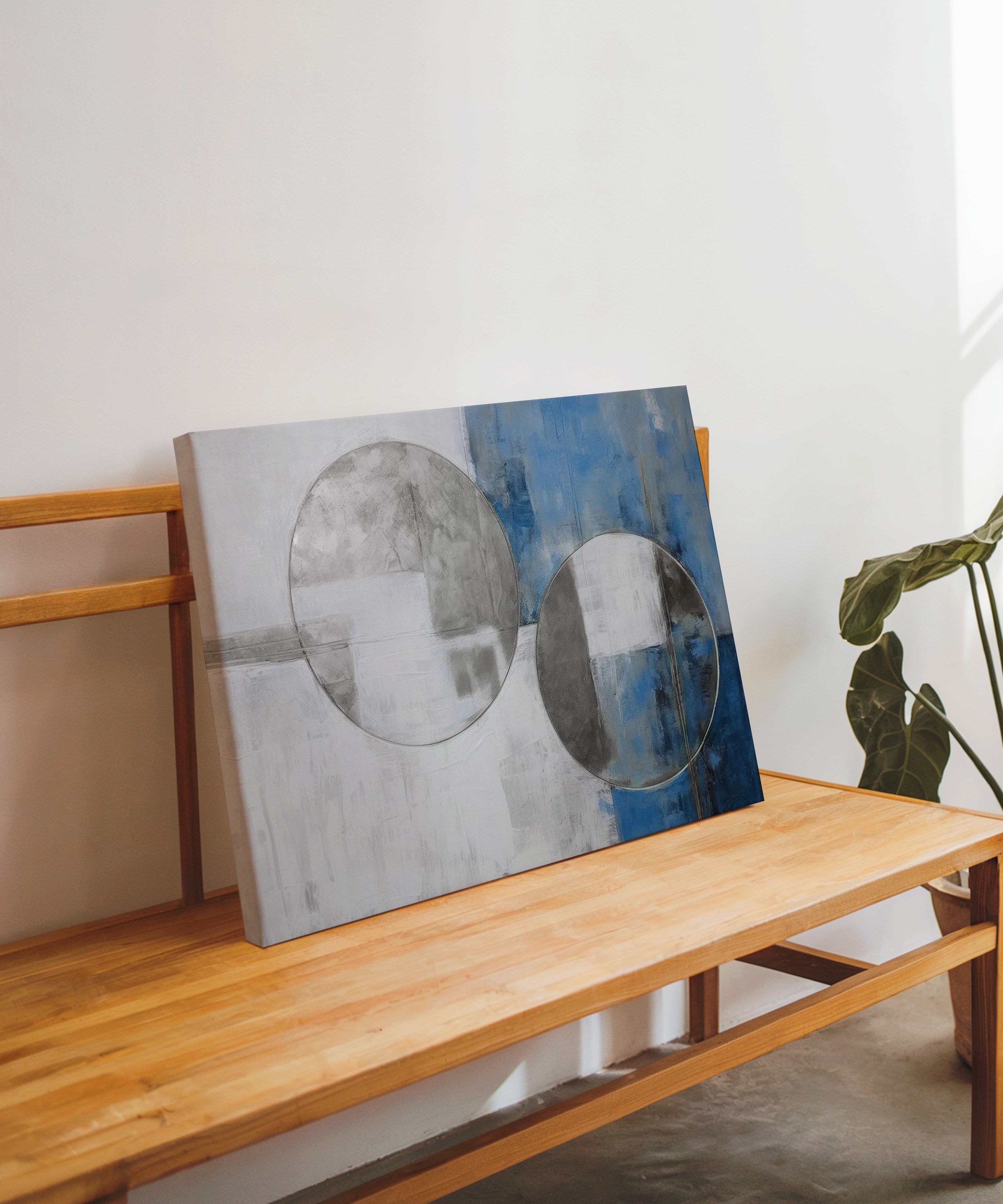 Mavi Eşik | Yağlı Boya Dokulu Canvas Baskı