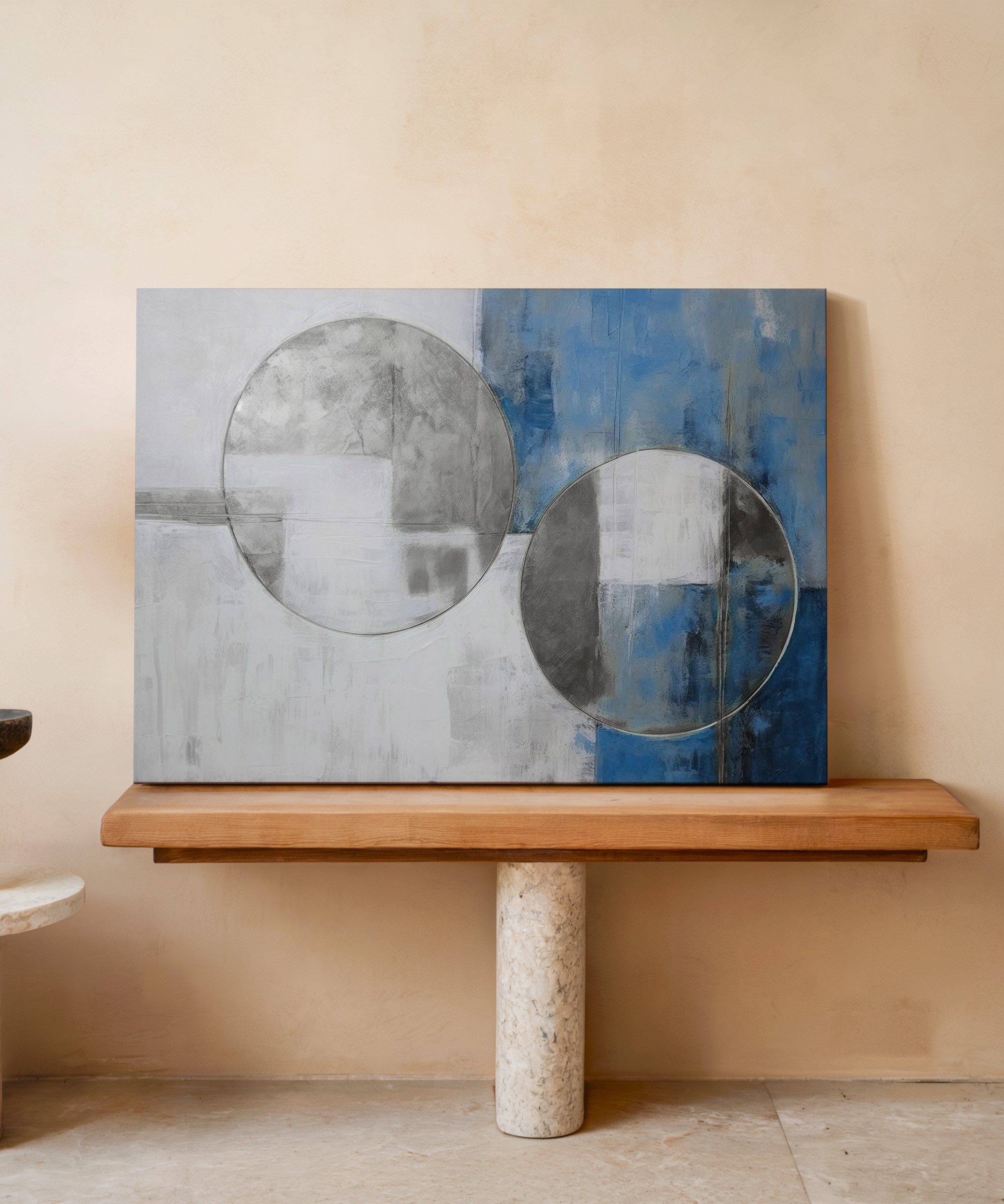 Mavi Eşik | Yağlı Boya Dokulu Canvas Baskı