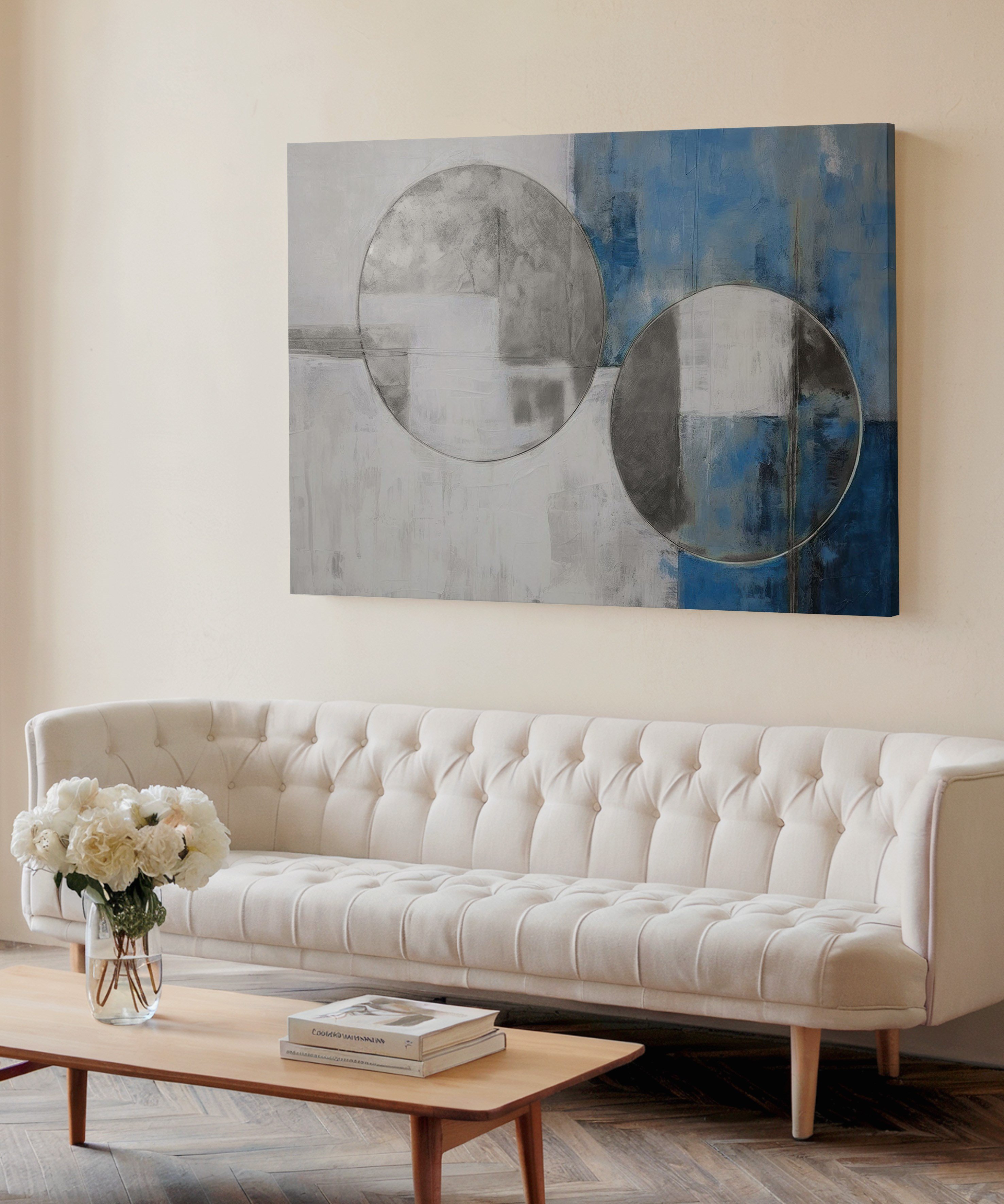 Mavi Eşik | Yağlı Boya Dokulu Canvas Baskı