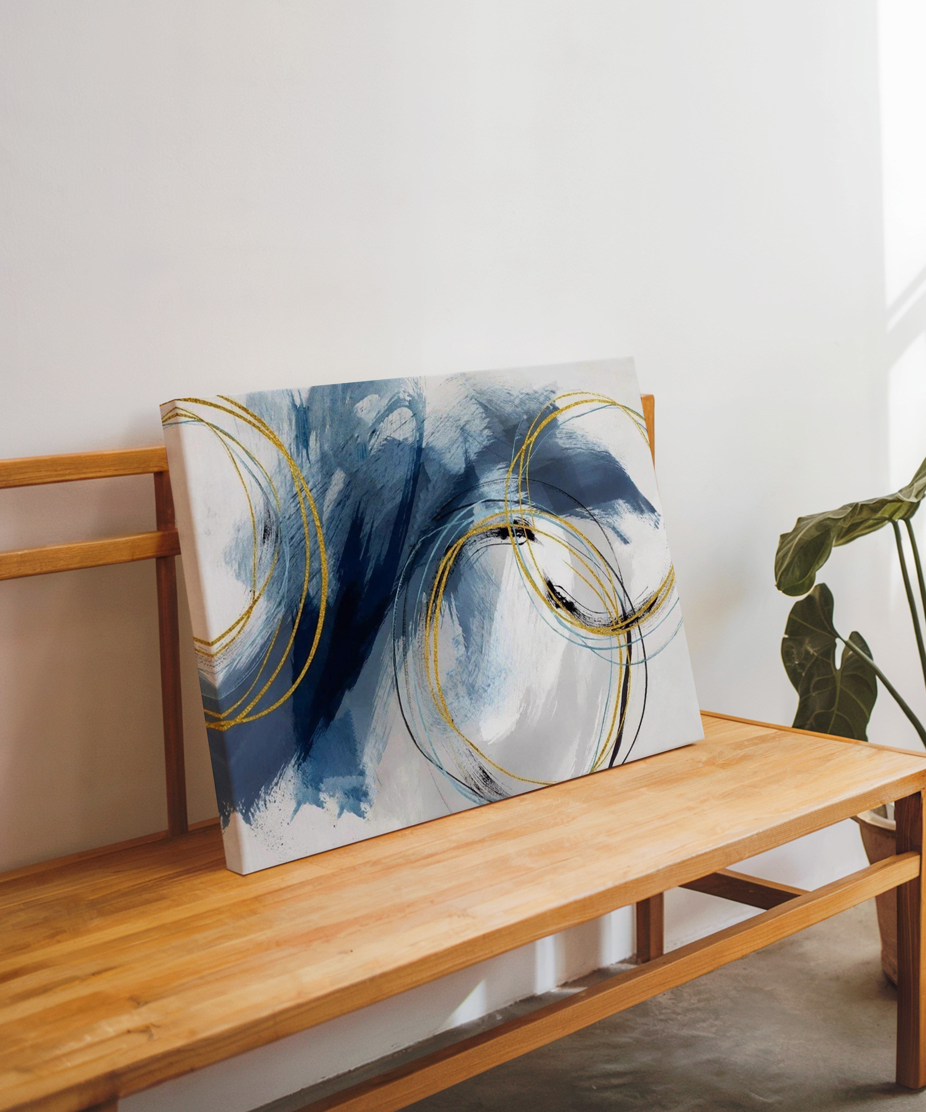 Mavi Fırça | Yağlı Boya Dokulu Canvas Baskı