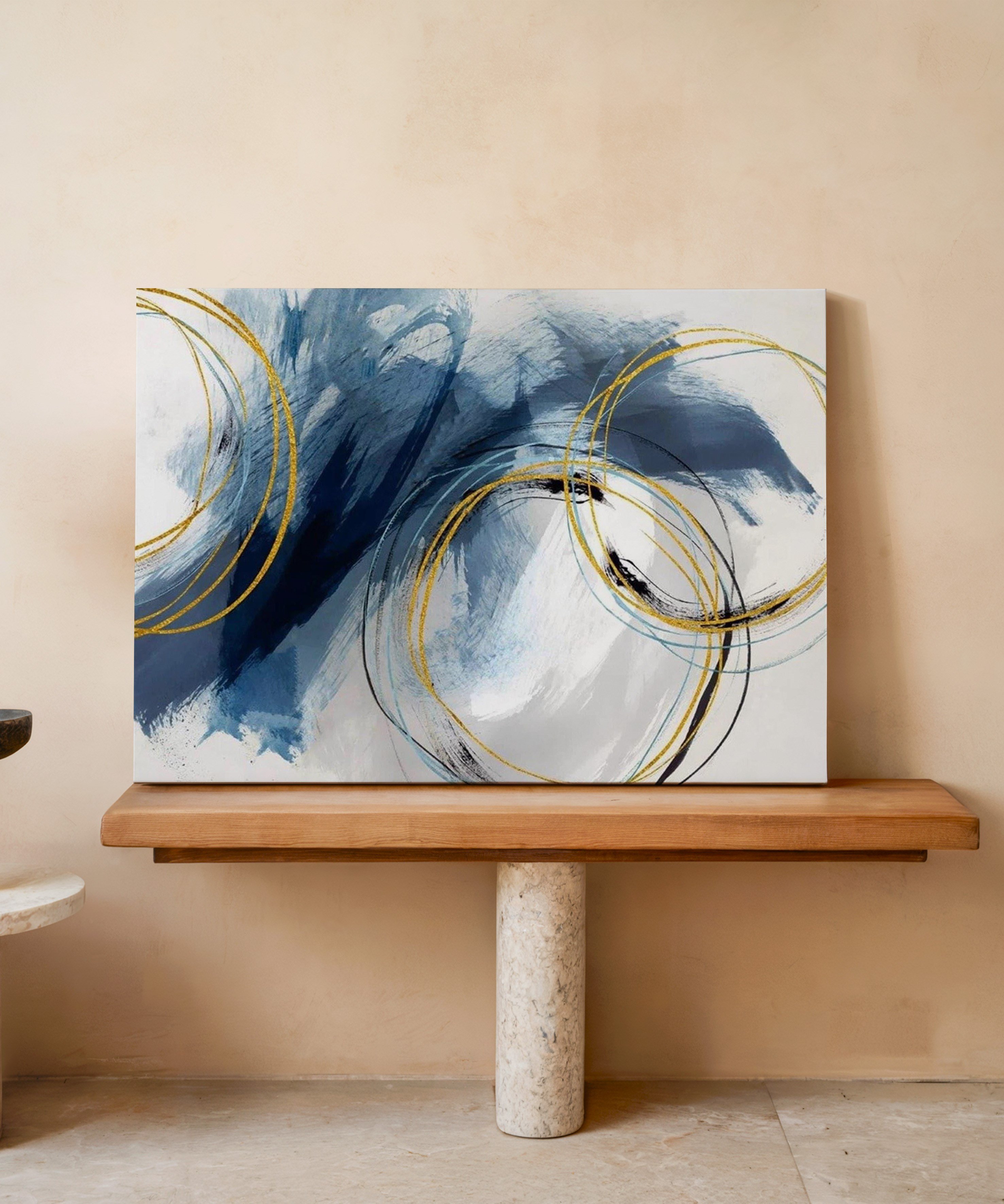 Mavi Fırça | Yağlı Boya Dokulu Canvas Baskı