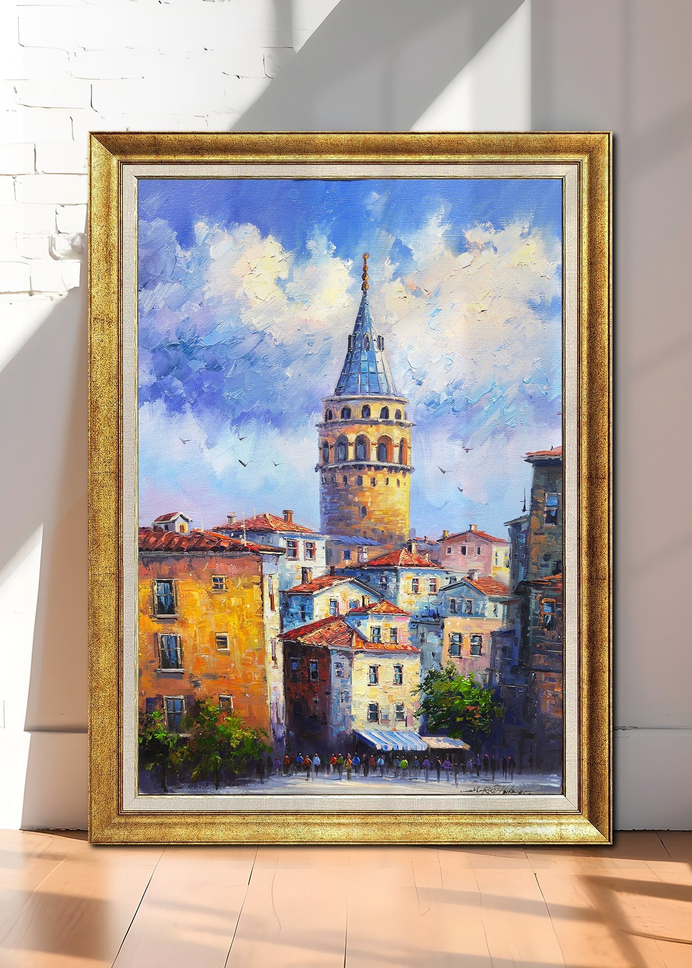 Mavi Galata İstanbul | Yağlı Boya Tablo