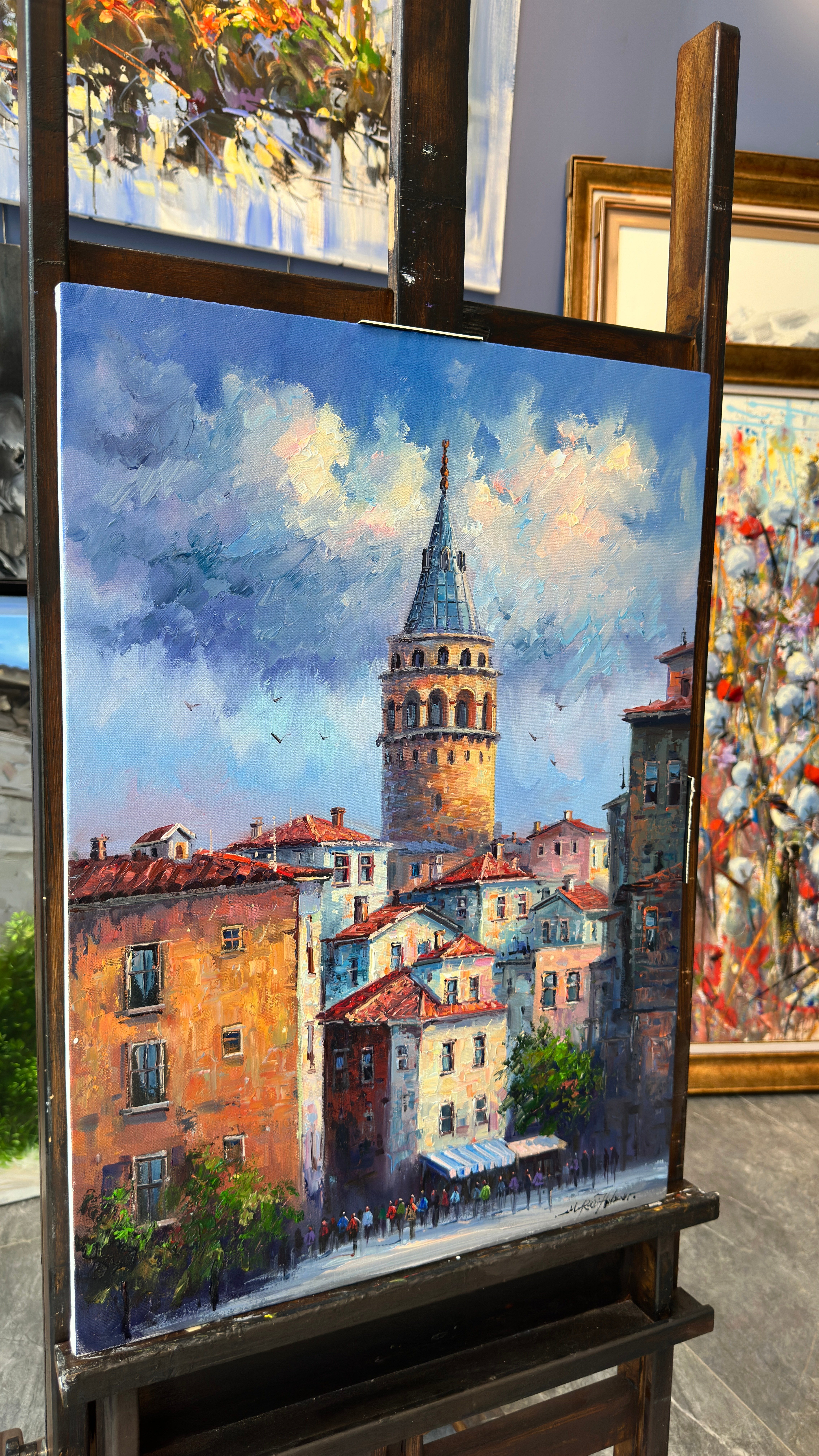 Mavi Galata İstanbul | Yağlı Boya Tablo