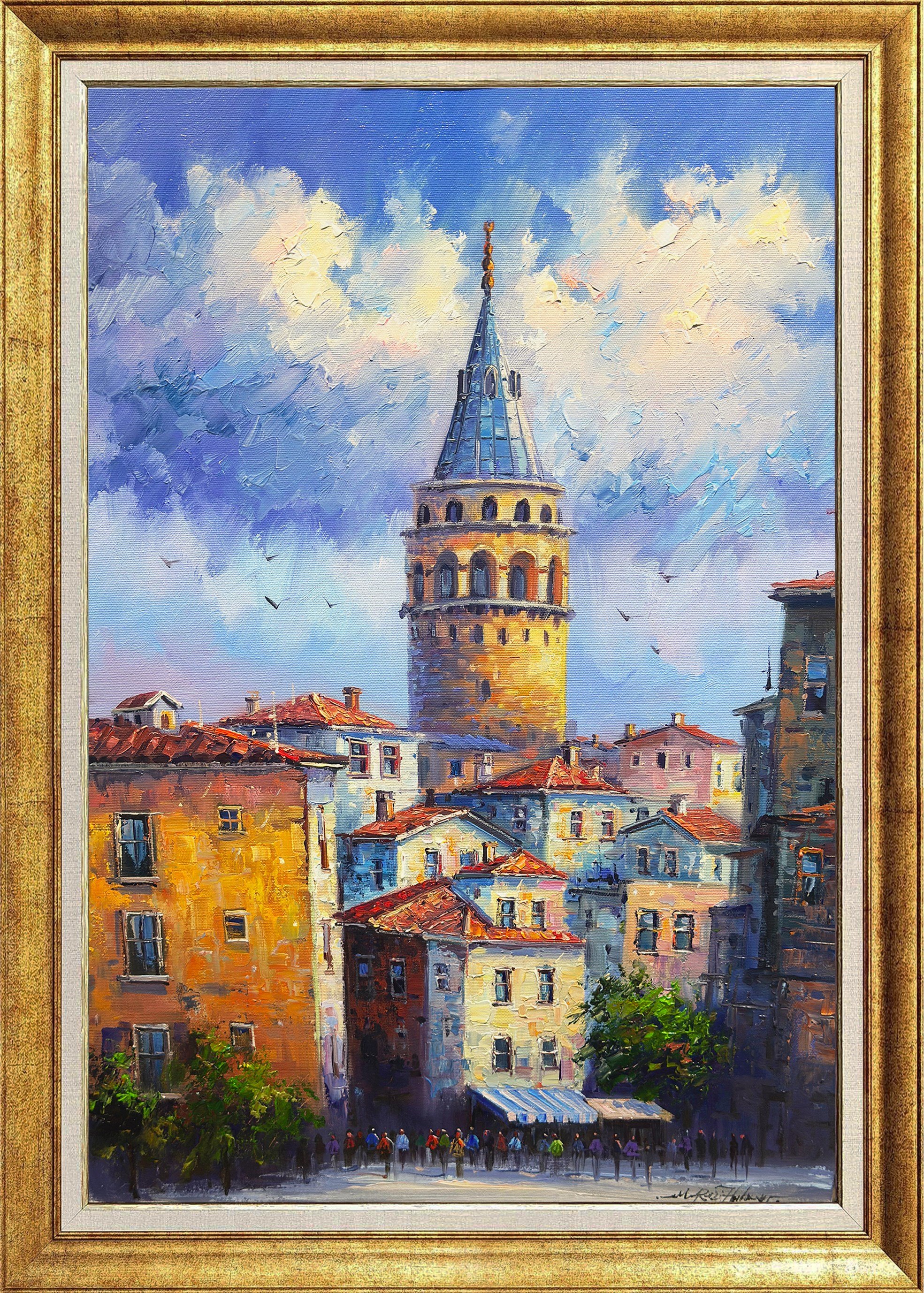 Mavi Galata İstanbul | Yağlı Boya Tablo