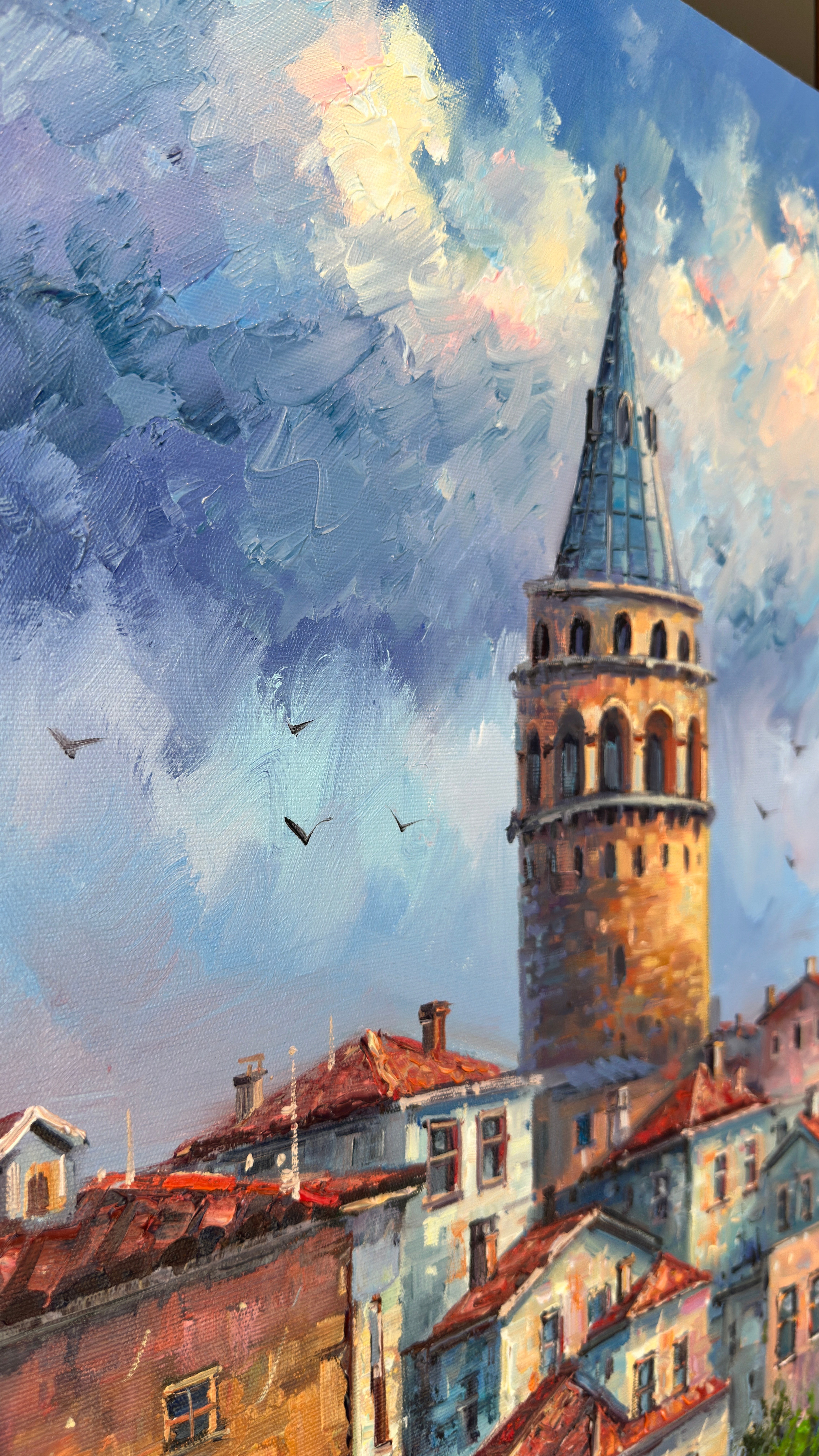 Mavi Galata İstanbul | Yağlı Boya Tablo