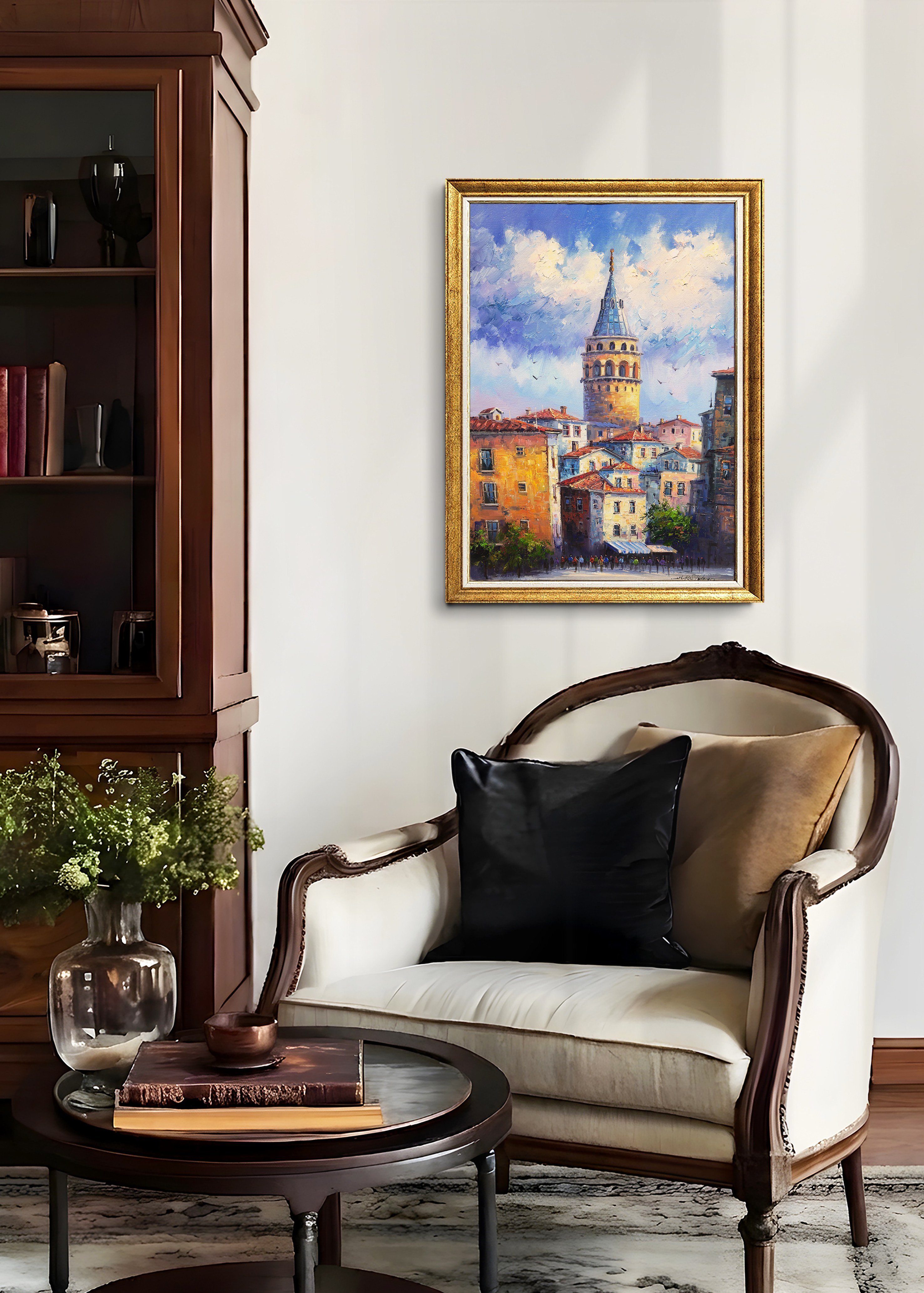 Mavi Galata İstanbul | Yağlı Boya Tablo