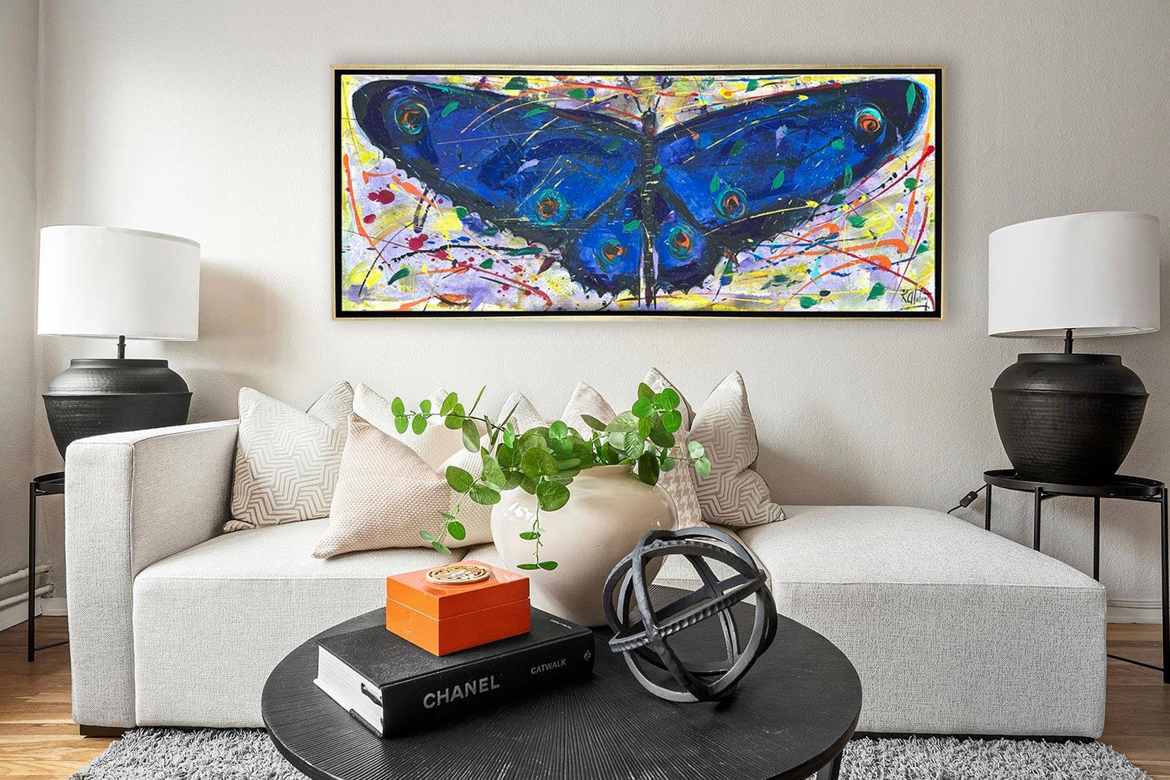 Mavi Kelebek | Yağlı Boya Tablo