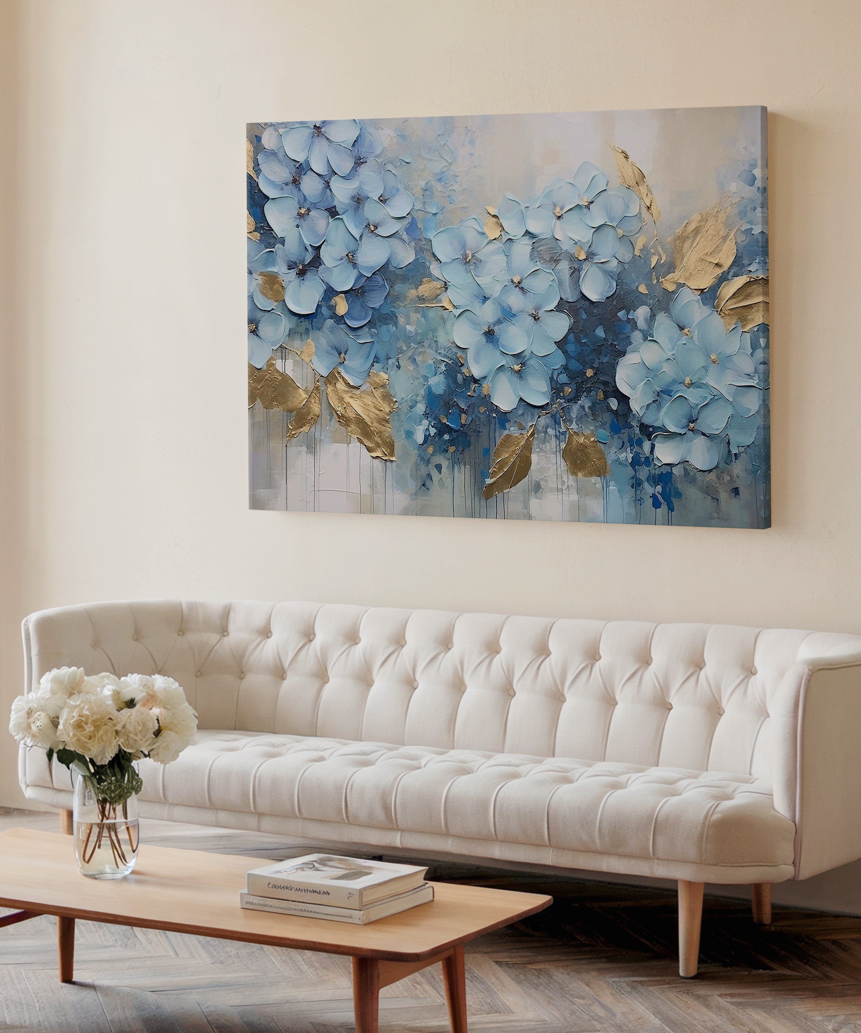 Mavi Miras | Yağlı Boya Dokulu Canvas Baskı