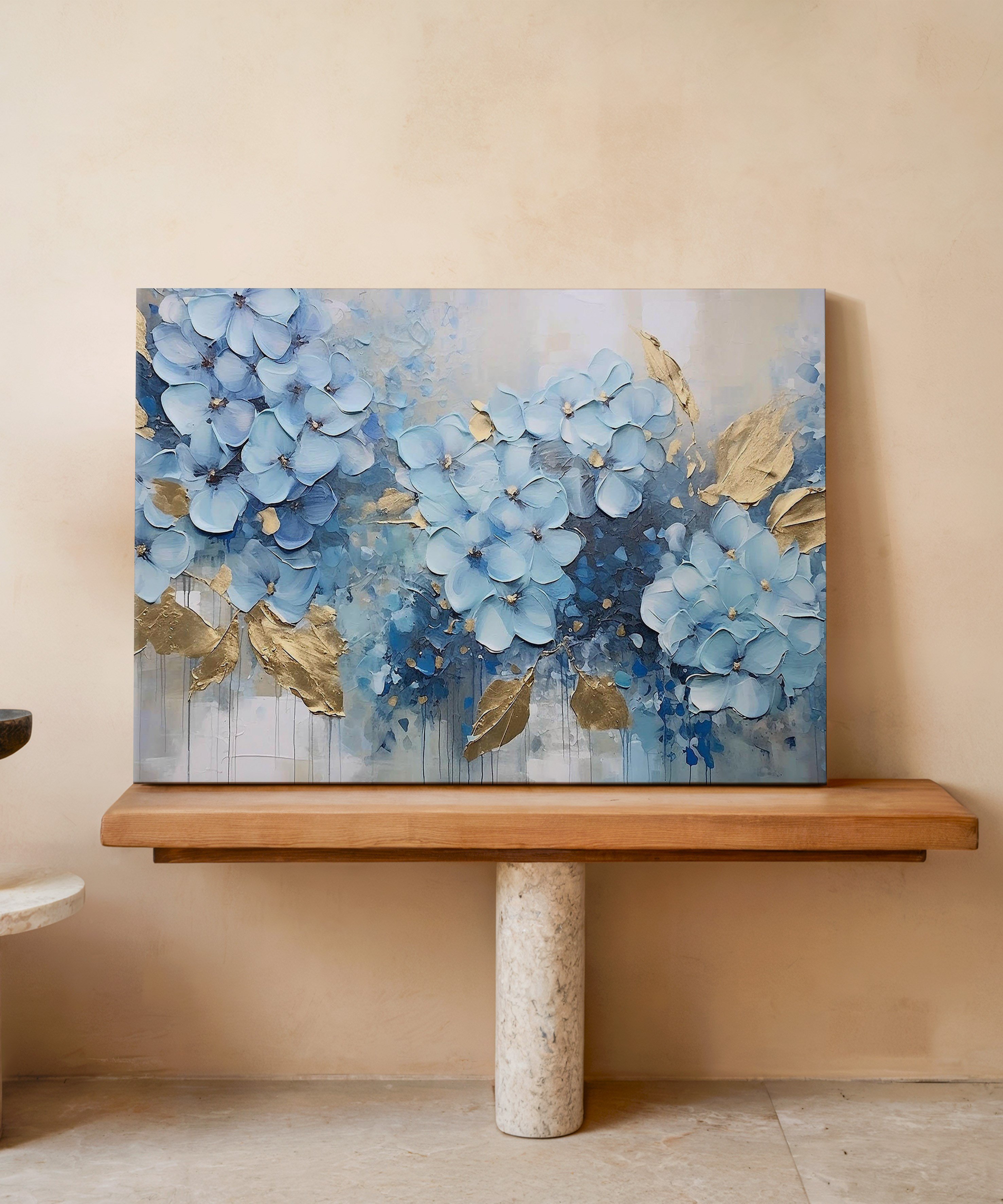 Mavi Miras | Yağlı Boya Dokulu Canvas Baskı