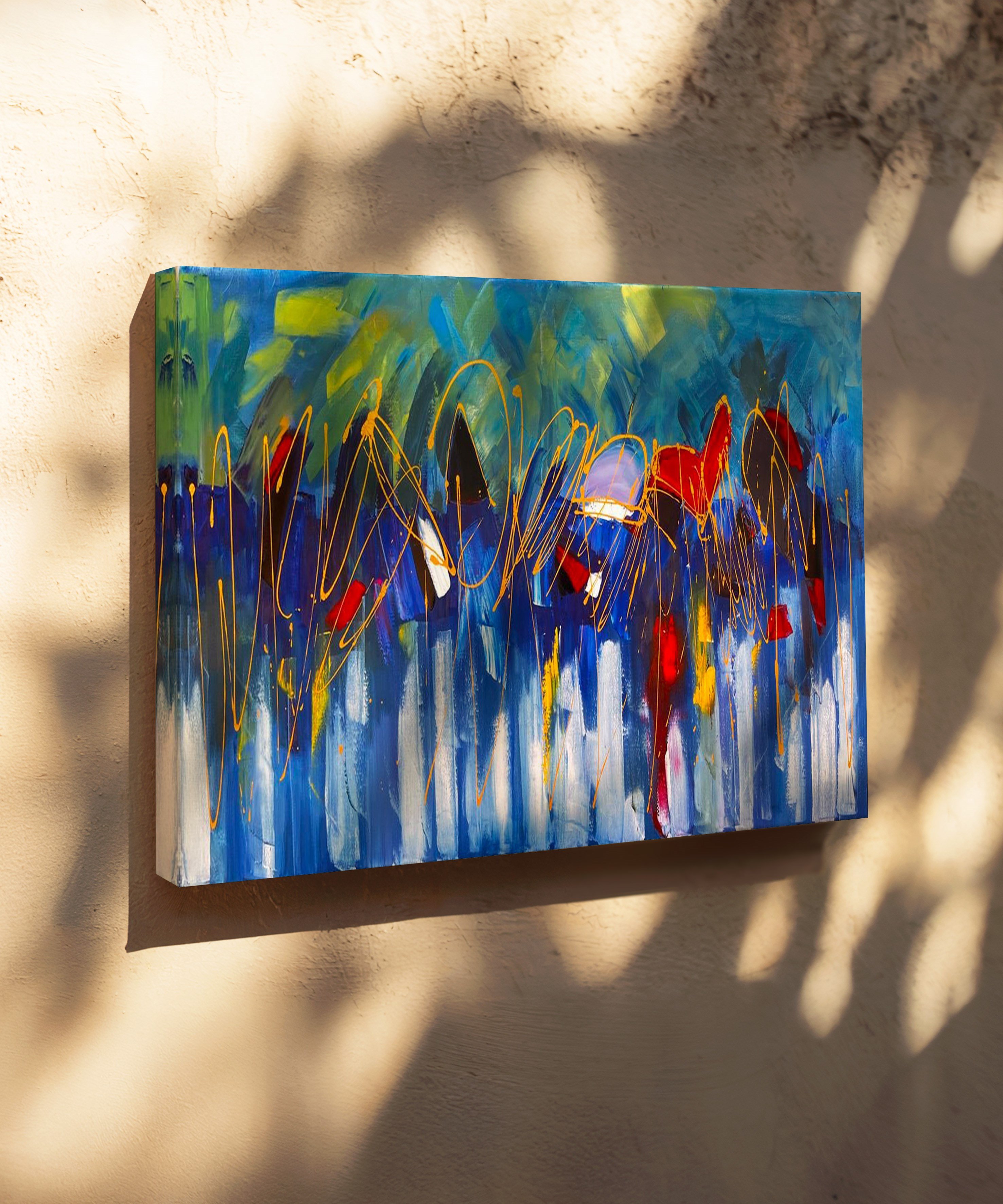 Mavi Senfoni | Yağlı Boya Dokulu Canvas Baskı