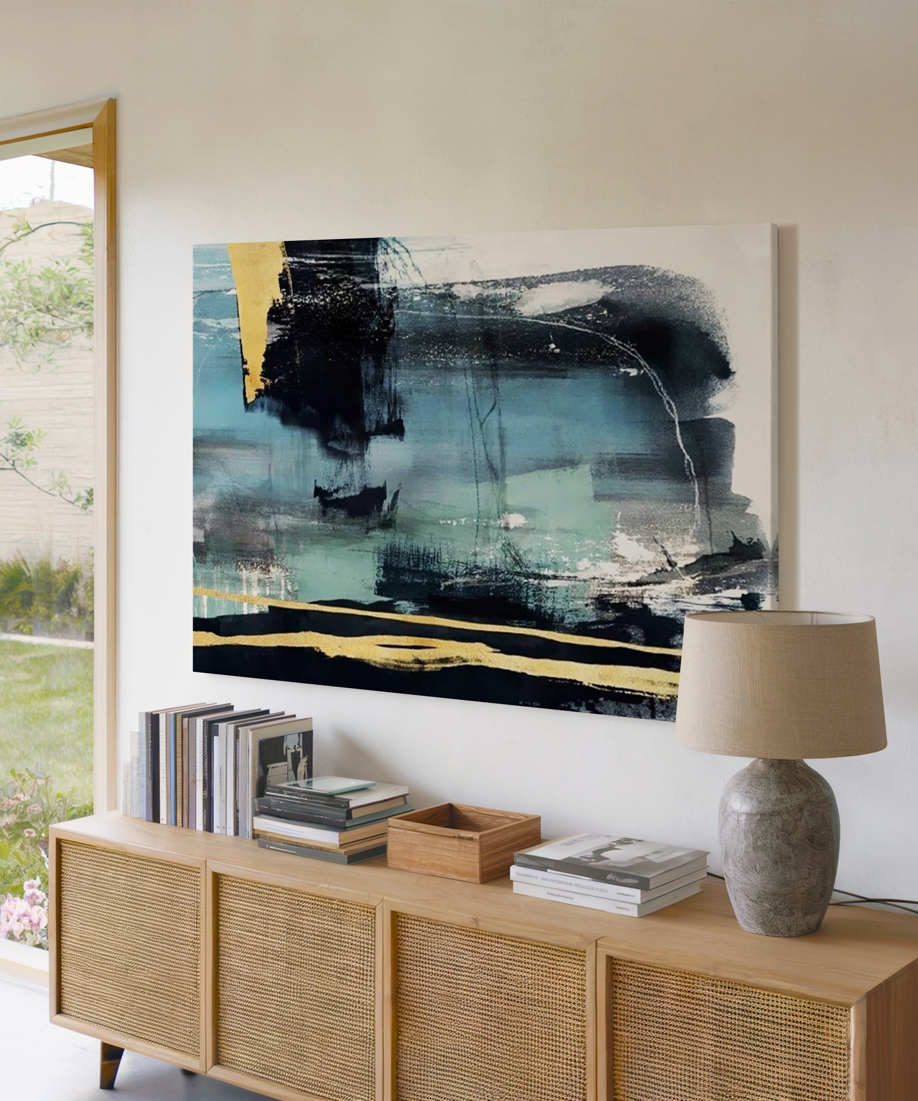 Mavi tonu | Yağlıboya dokulu canvas baskı