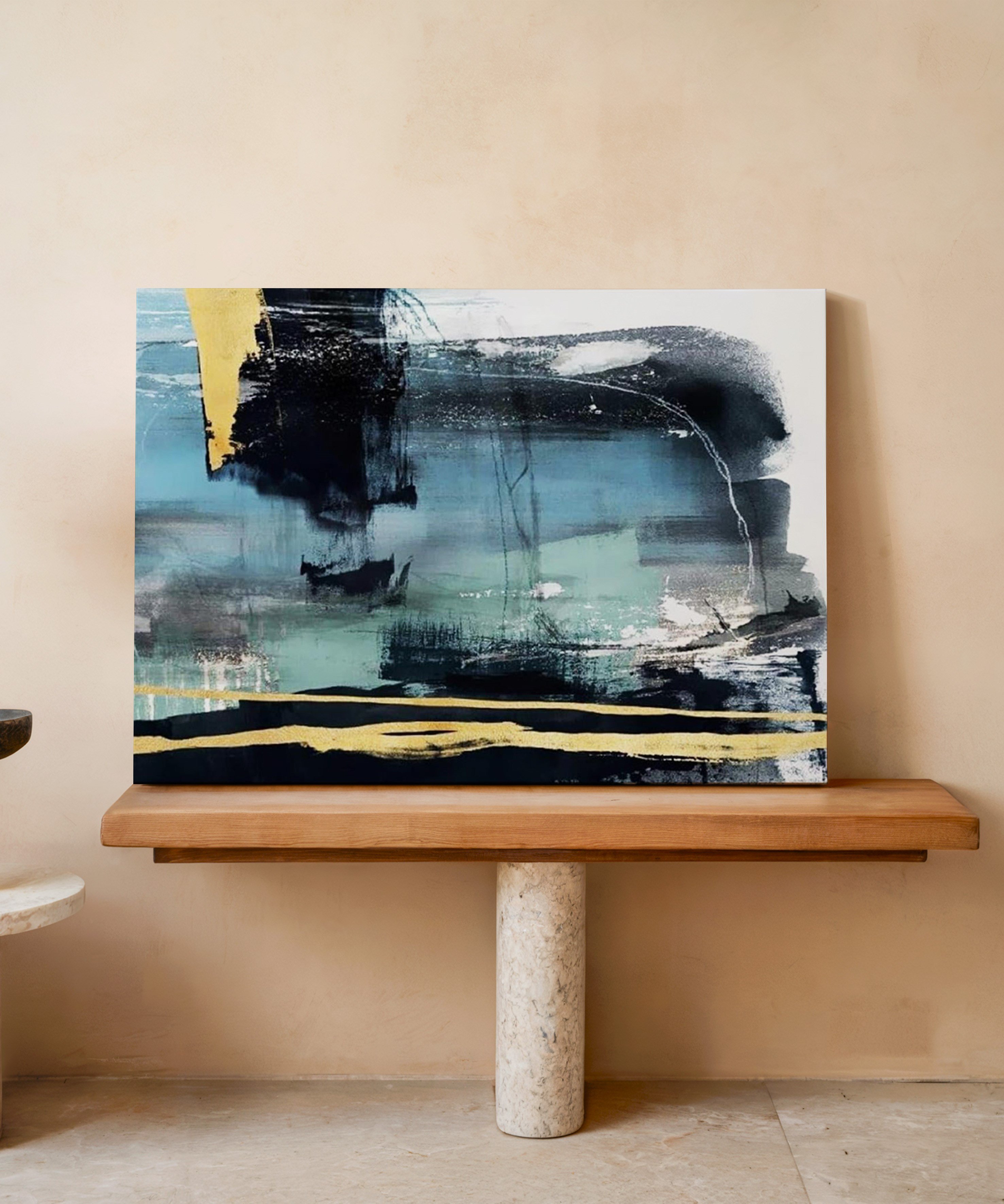 Mavi tonu | Yağlıboya dokulu canvas baskı