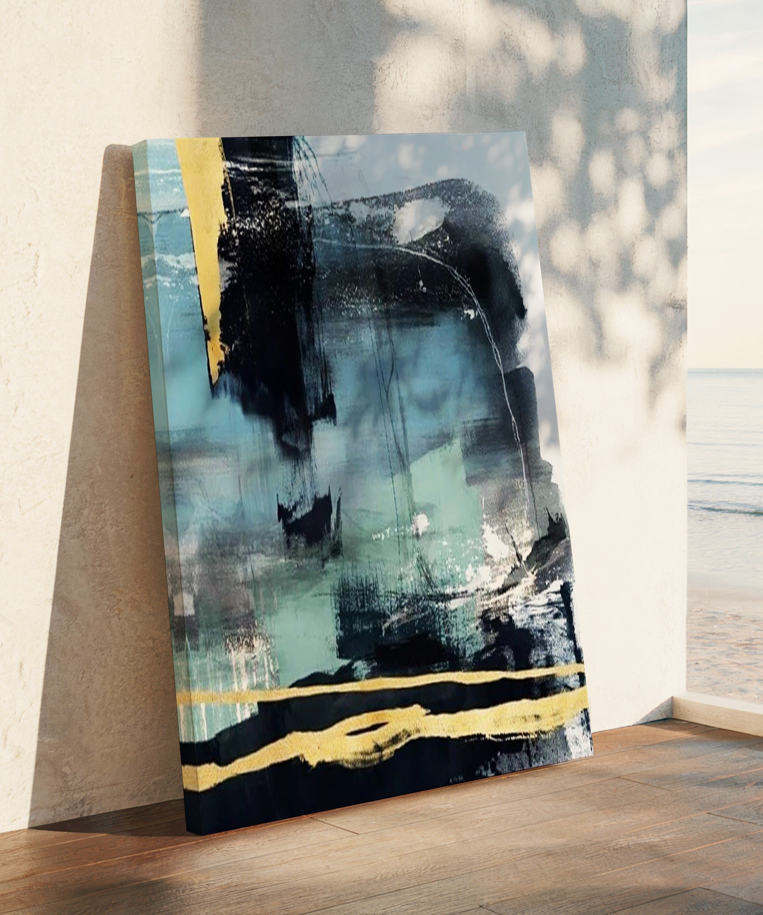Mavi tonu | Yağlıboya dokulu canvas baskı