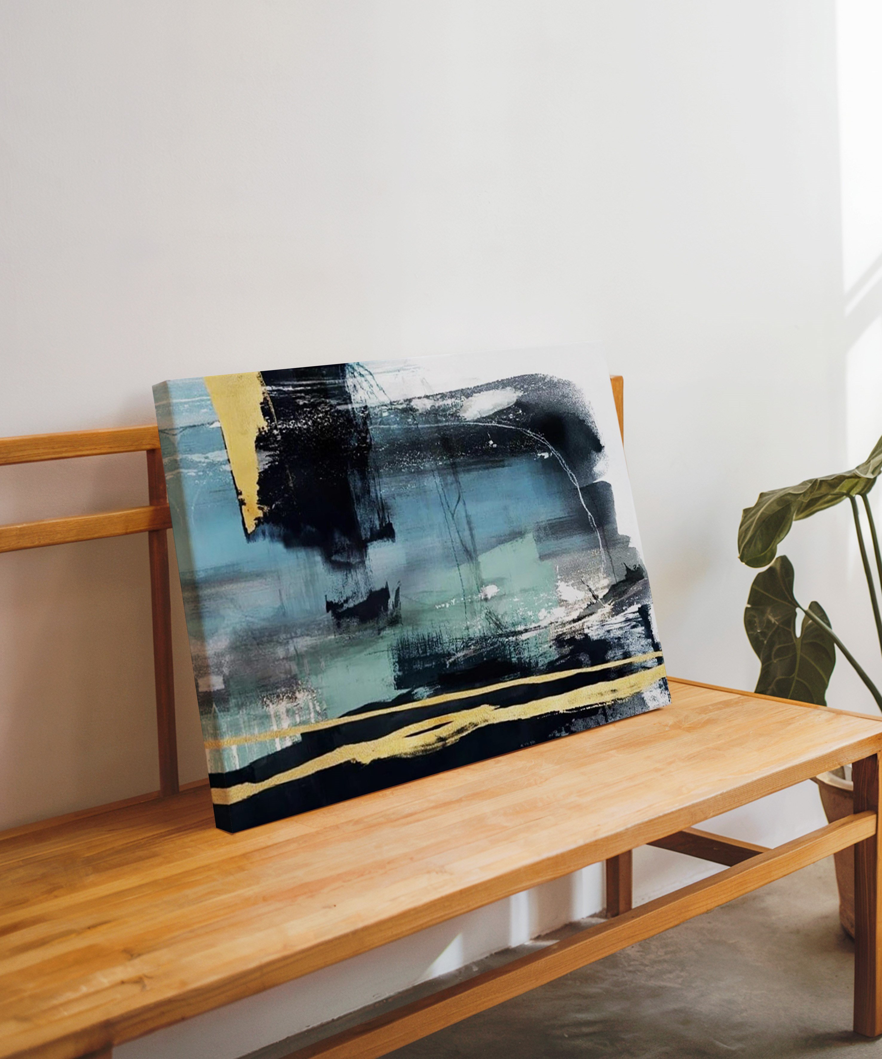 Mavi tonu | Yağlıboya dokulu canvas baskı