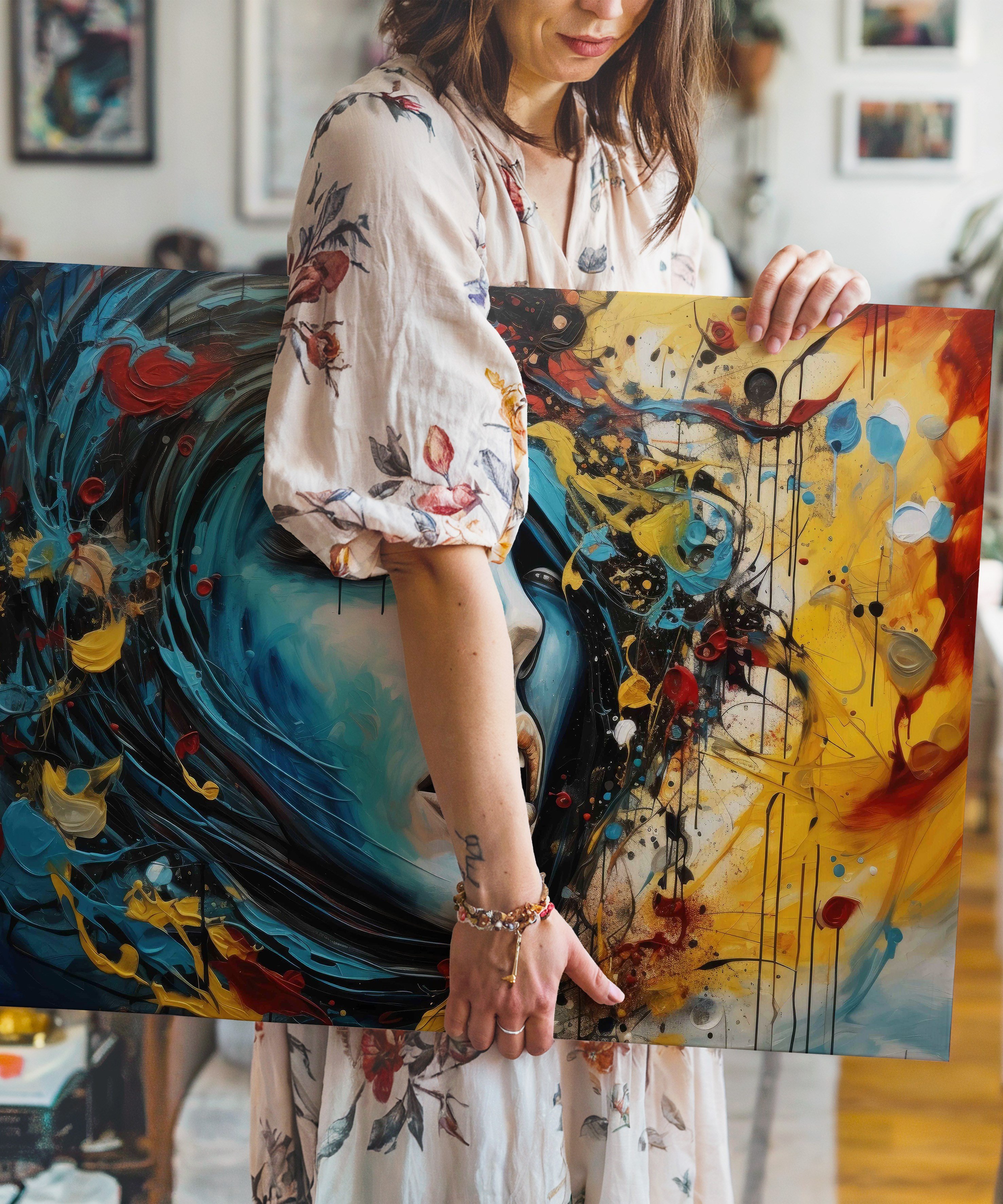 Mavinin Çığlığı | Yağlı Boya Dokulu Canvas Baskı