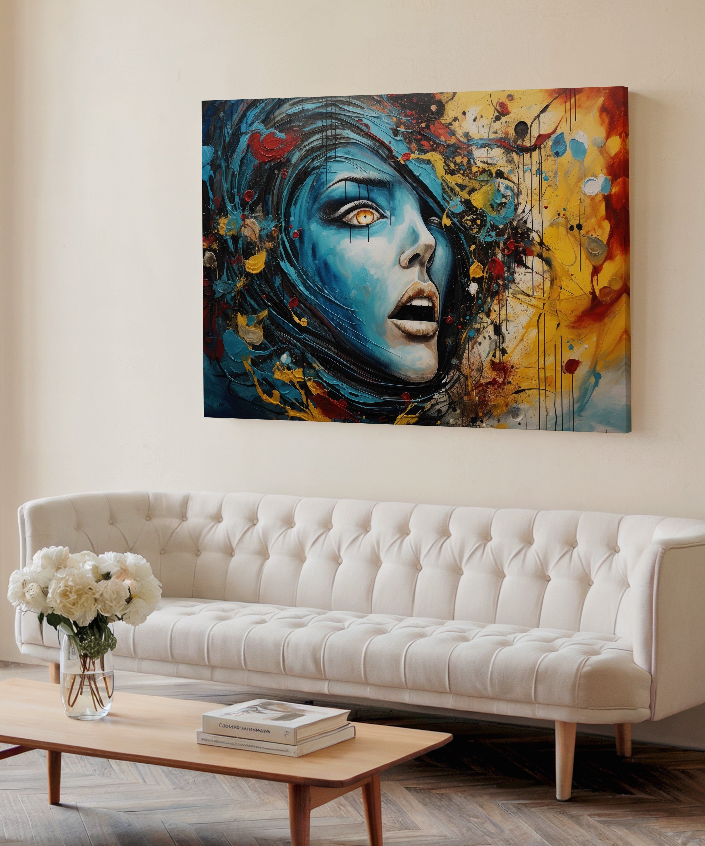 Mavinin Çığlığı | Yağlı Boya Dokulu Canvas Baskı