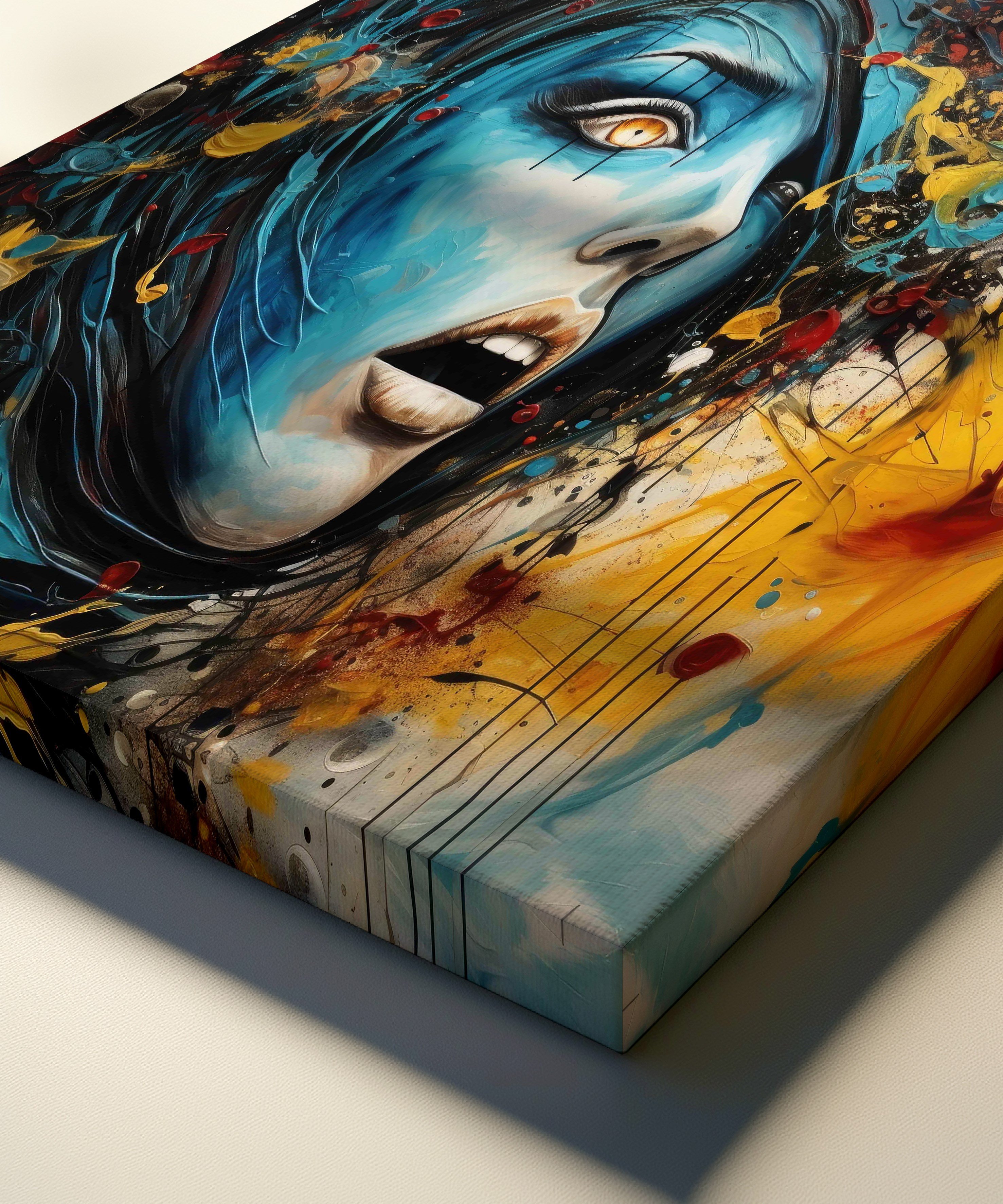 Mavinin Çığlığı | Yağlı Boya Dokulu Canvas Baskı
