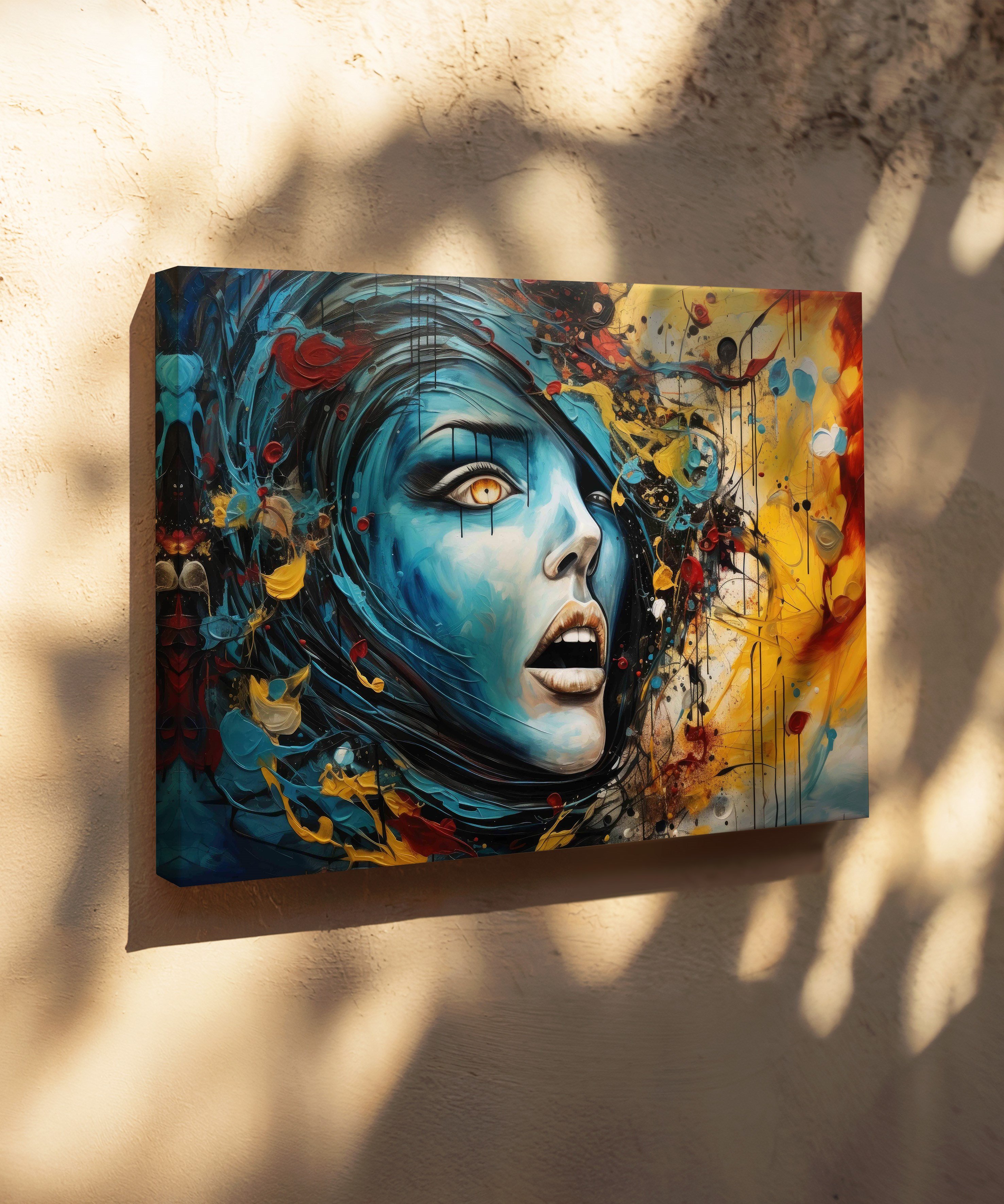 Mavinin Çığlığı | Yağlı Boya Dokulu Canvas Baskı