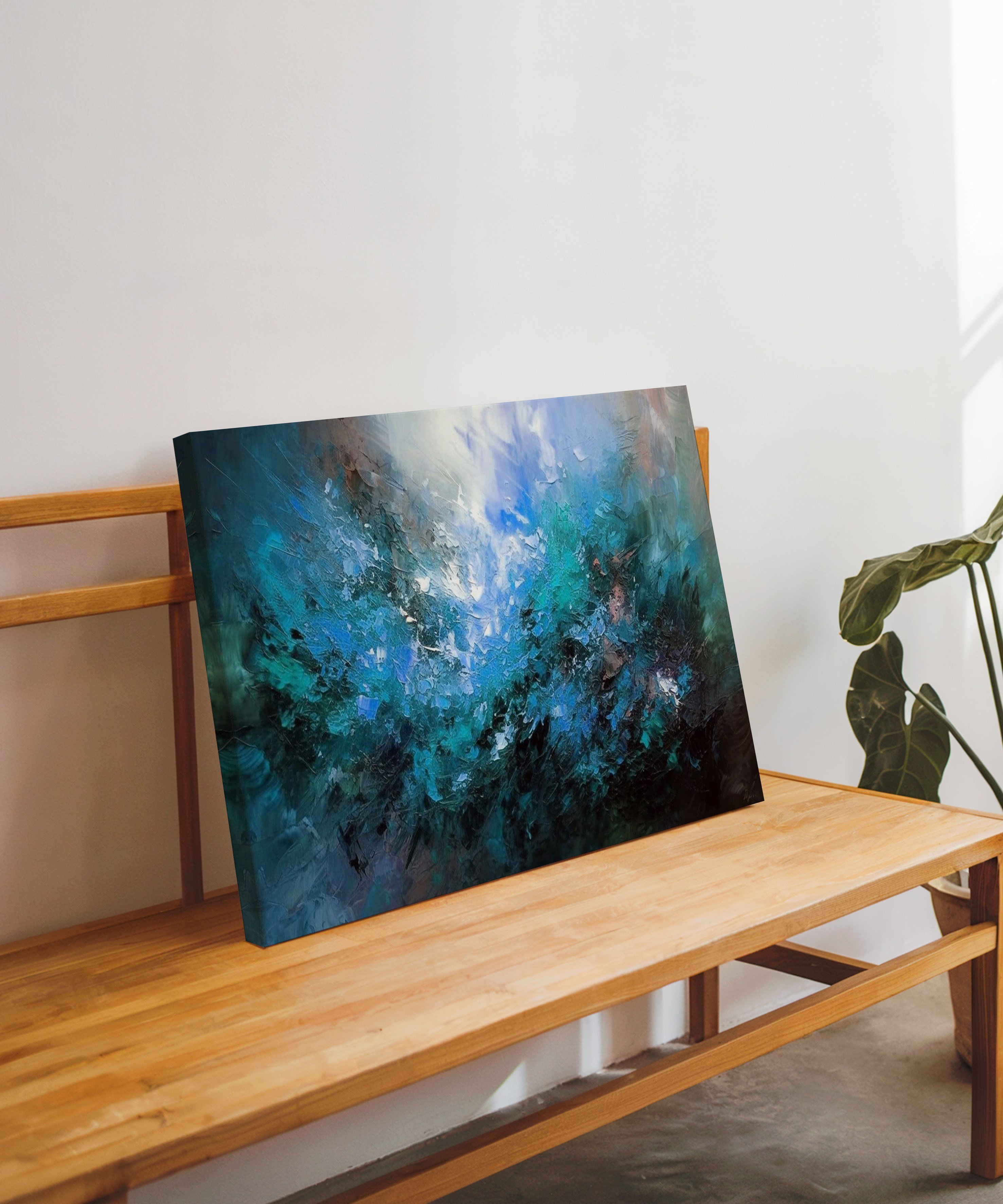 Mavinin Derinliği | Yağlı Boya Dokulu Canvas Baskı