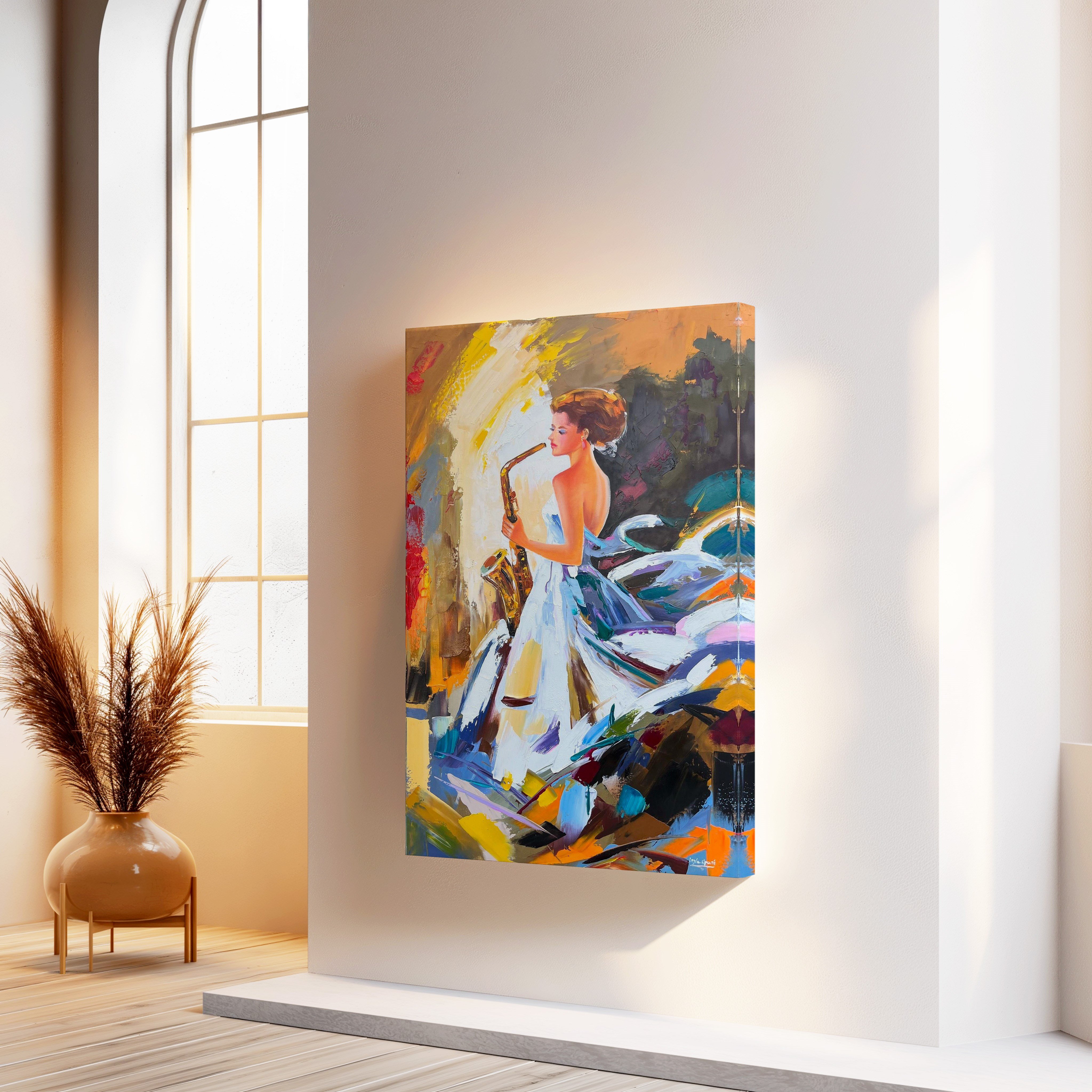 Melodinin Zarafeti | Yağlı Boya Dokulu Canvas Baskı