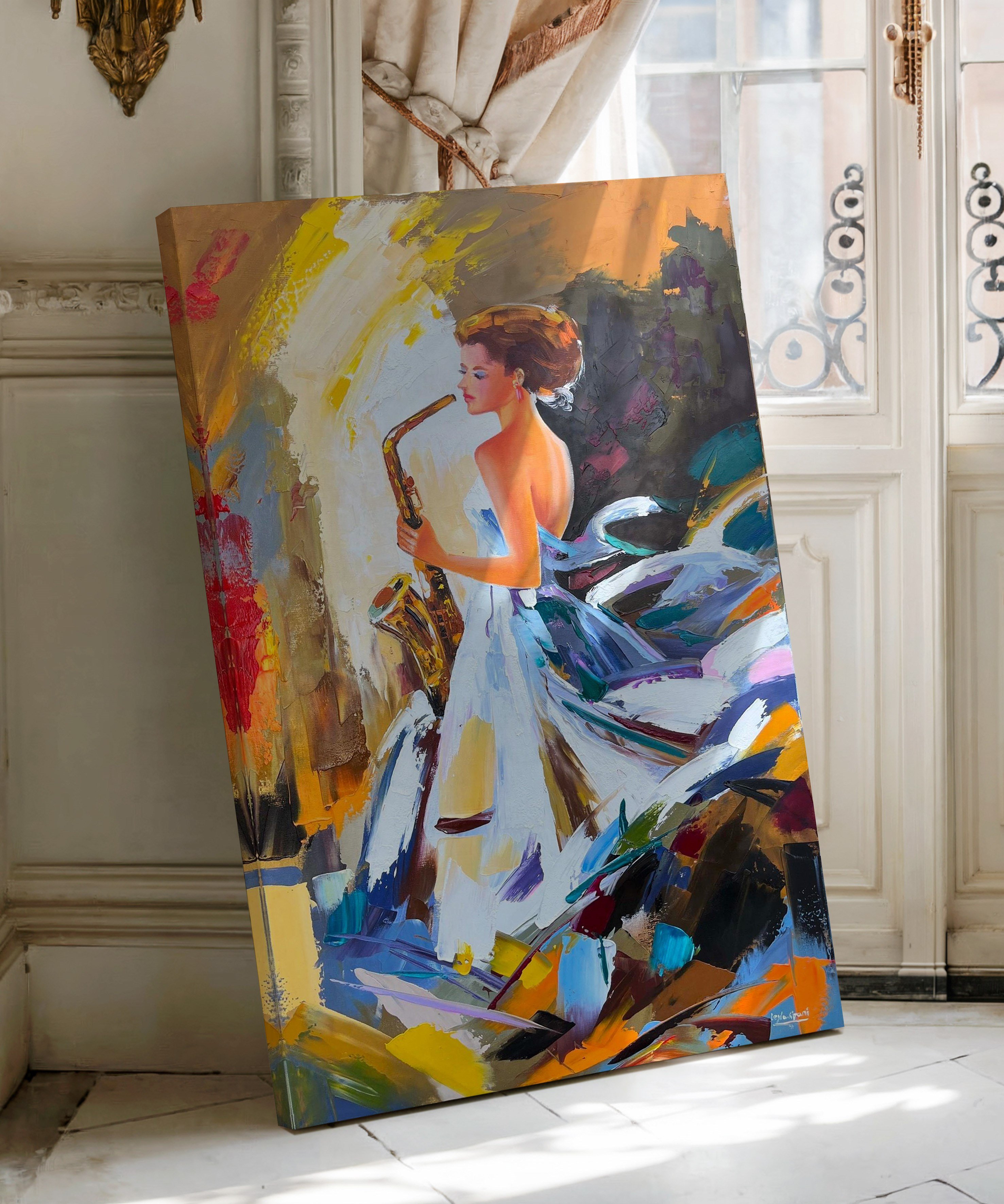 Melodinin Zarafeti | Yağlı Boya Dokulu Canvas Baskı