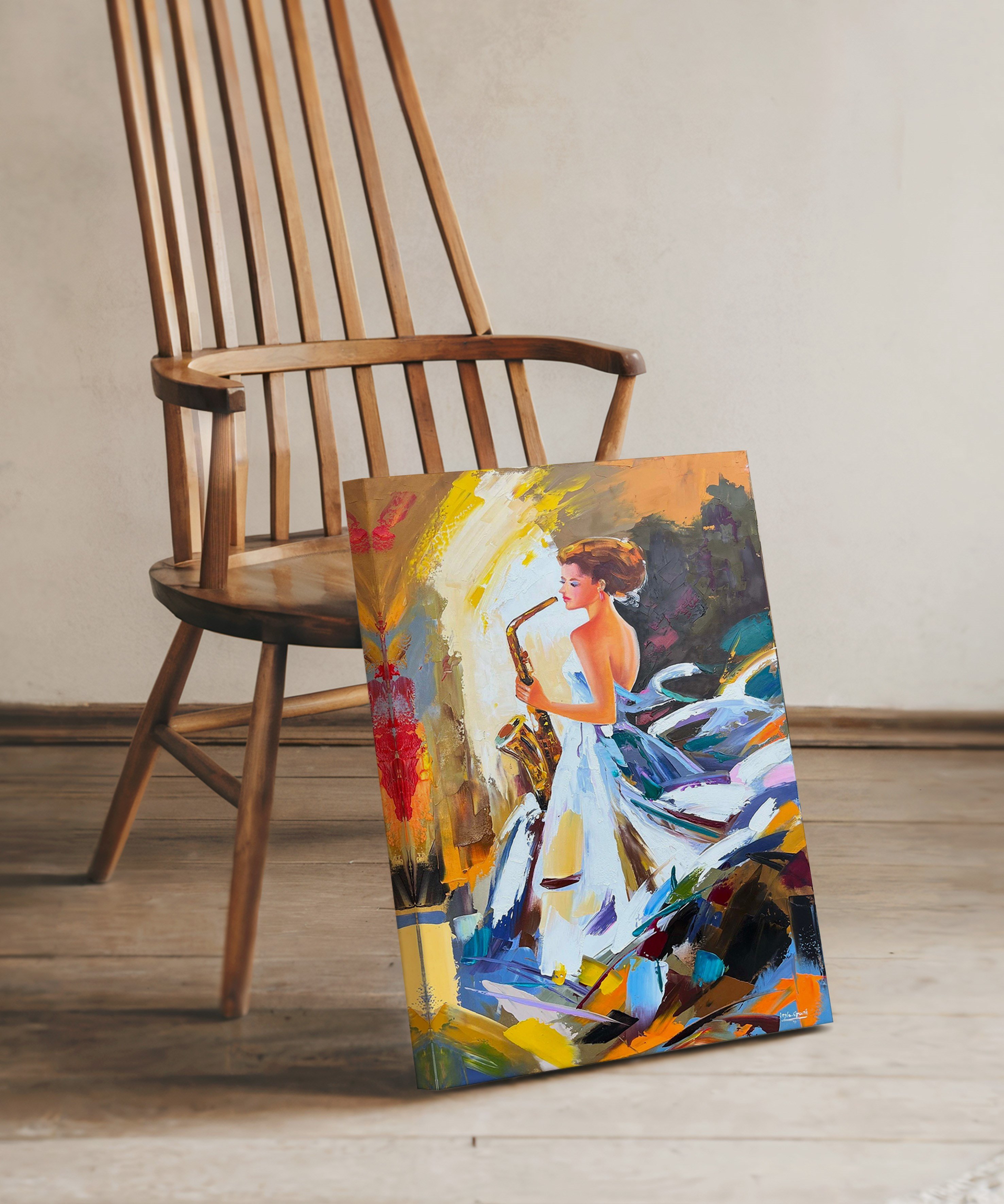 Melodinin Zarafeti | Yağlı Boya Dokulu Canvas Baskı