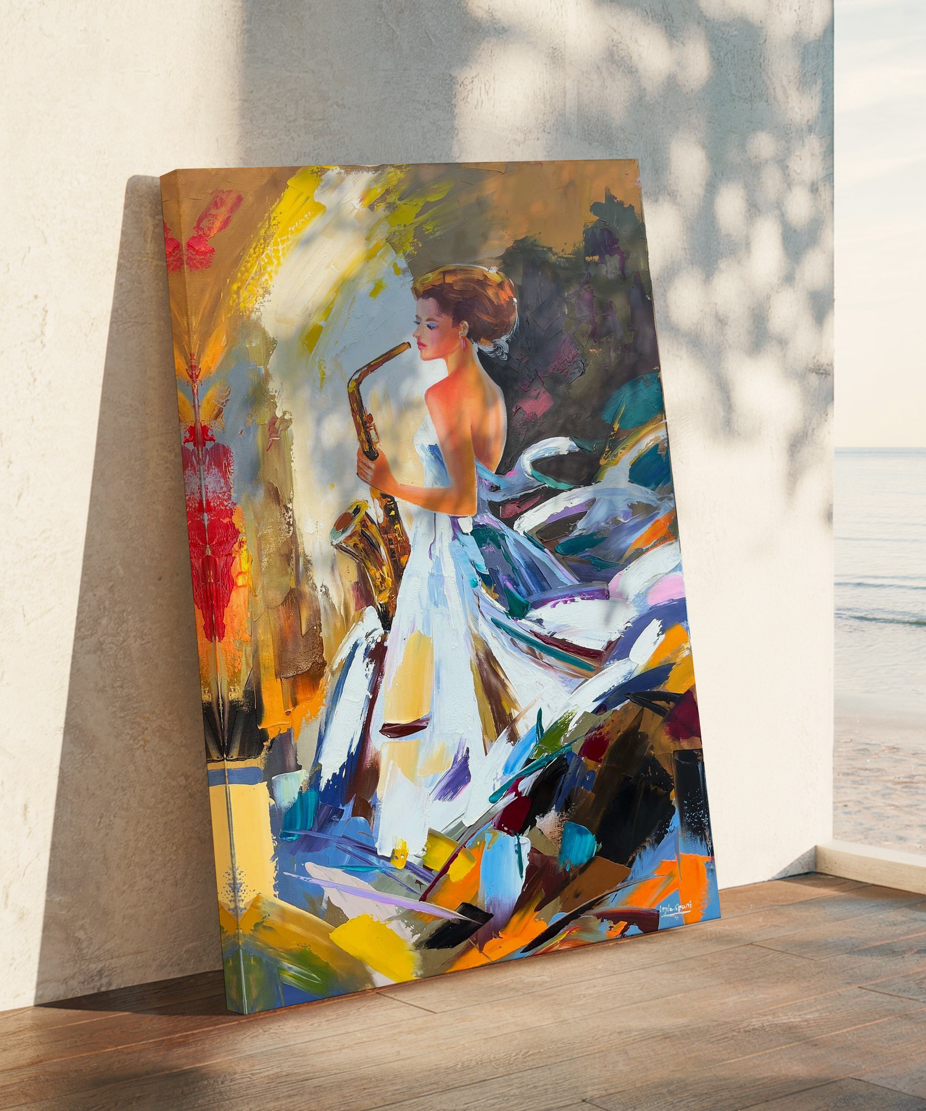 Melodinin Zarafeti | Yağlı Boya Dokulu Canvas Baskı