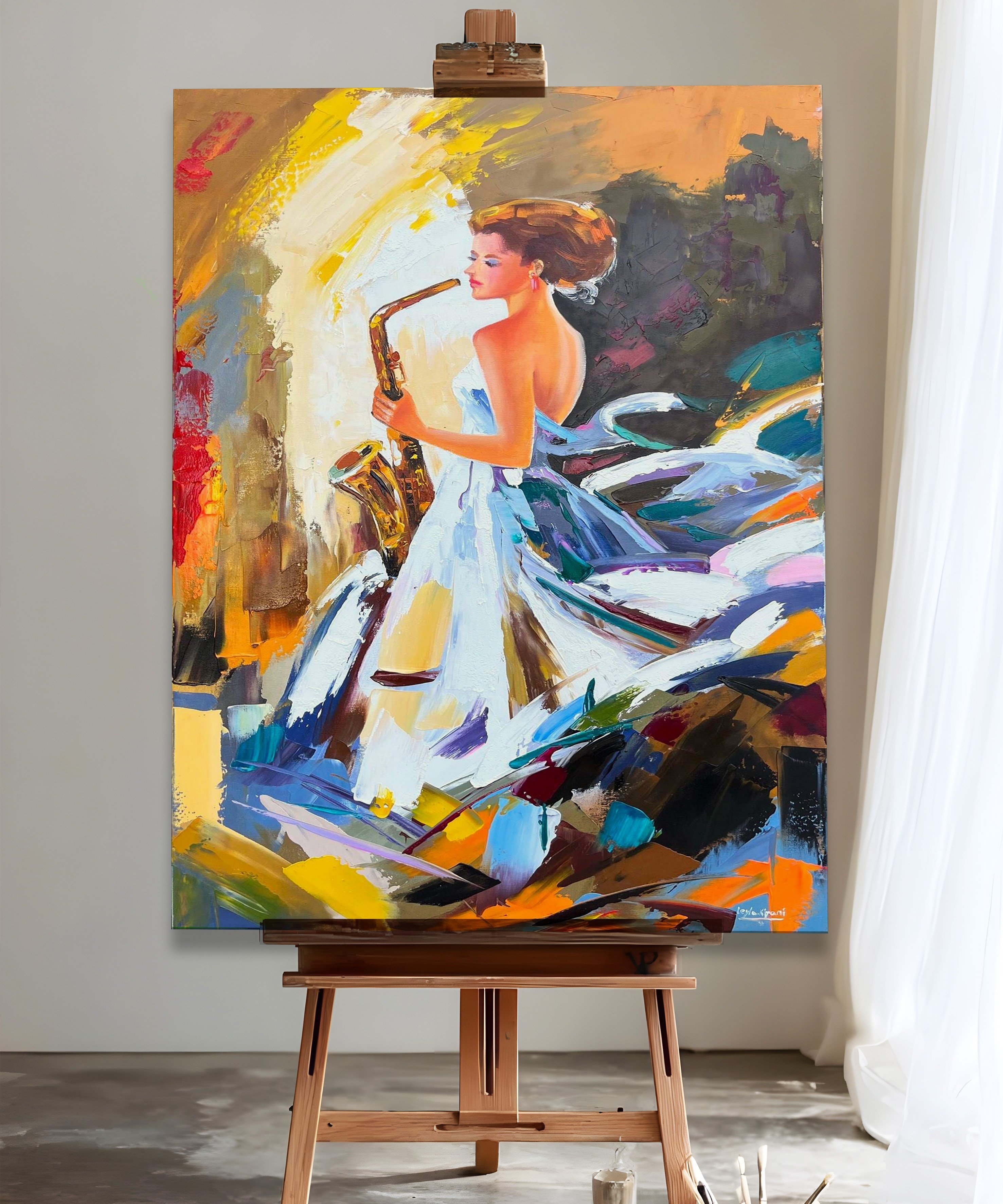 Melodinin Zarafeti | Yağlı Boya Dokulu Canvas Baskı