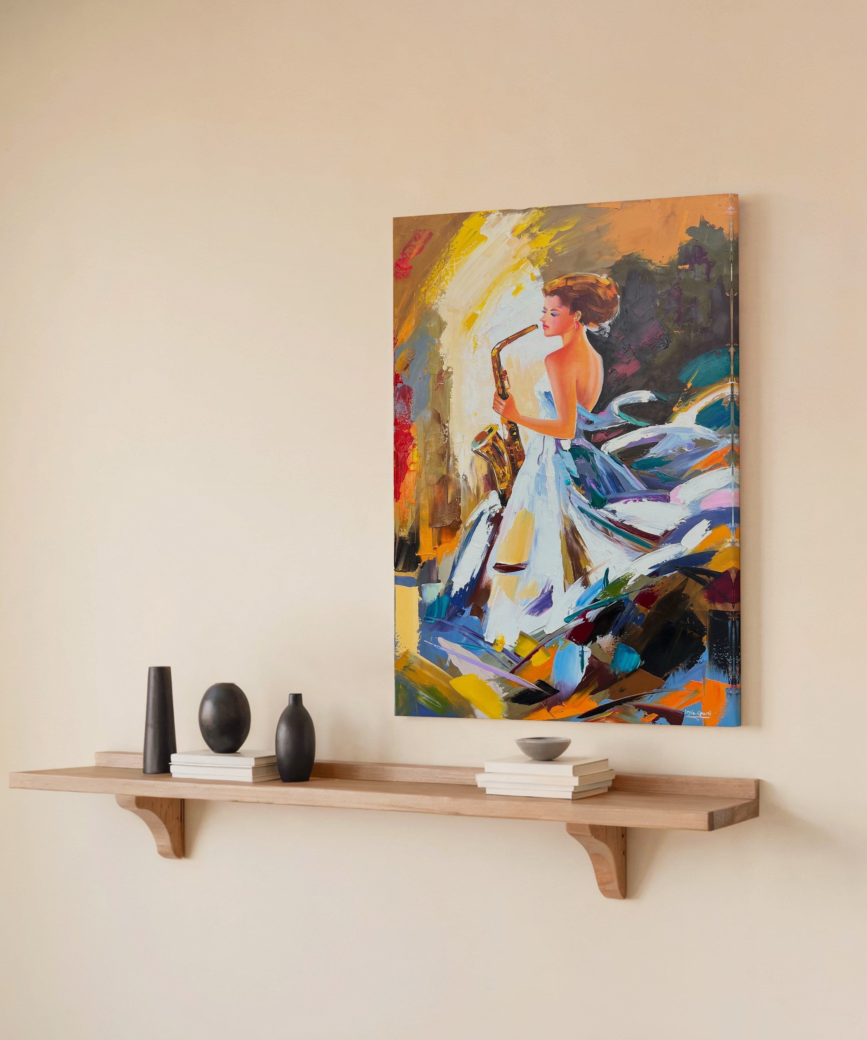 Melodinin Zarafeti | Yağlı Boya Dokulu Canvas Baskı