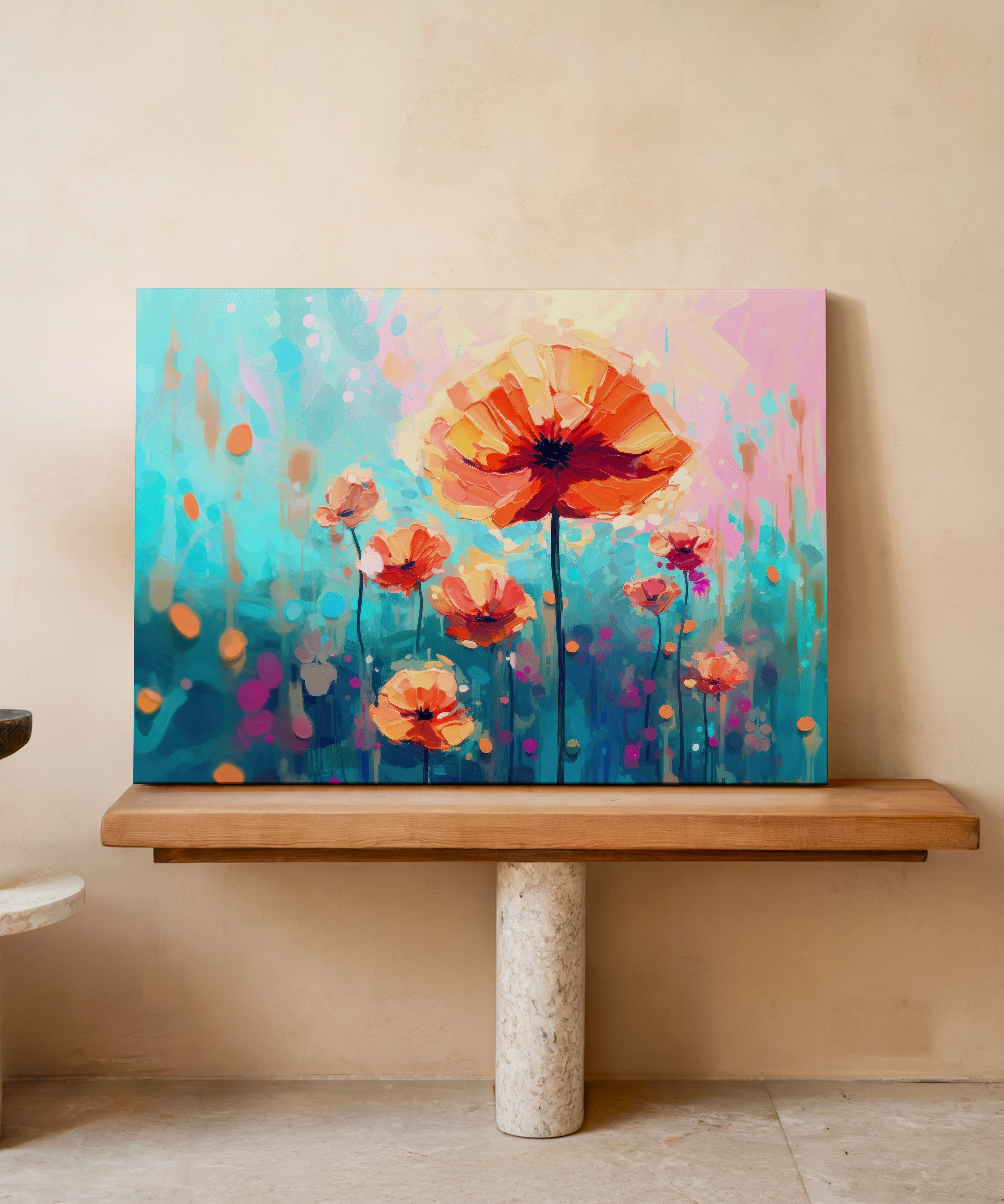 Mercan Bahçesi | Yağlı Boya Dokulu Canvas Baskı